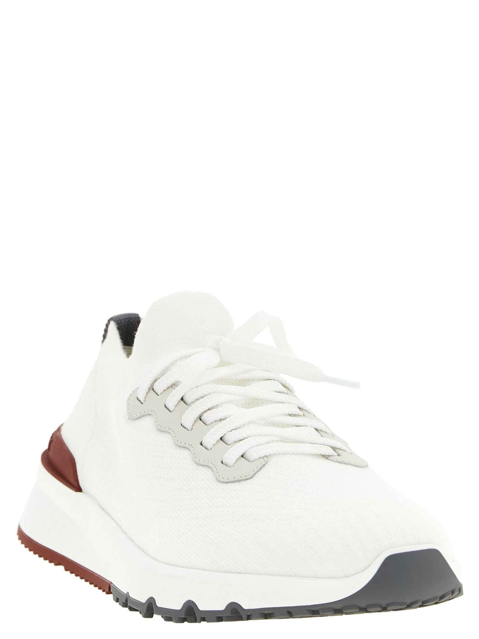 Brunello Cucinelli White Polyethylene Athletic Sneakers