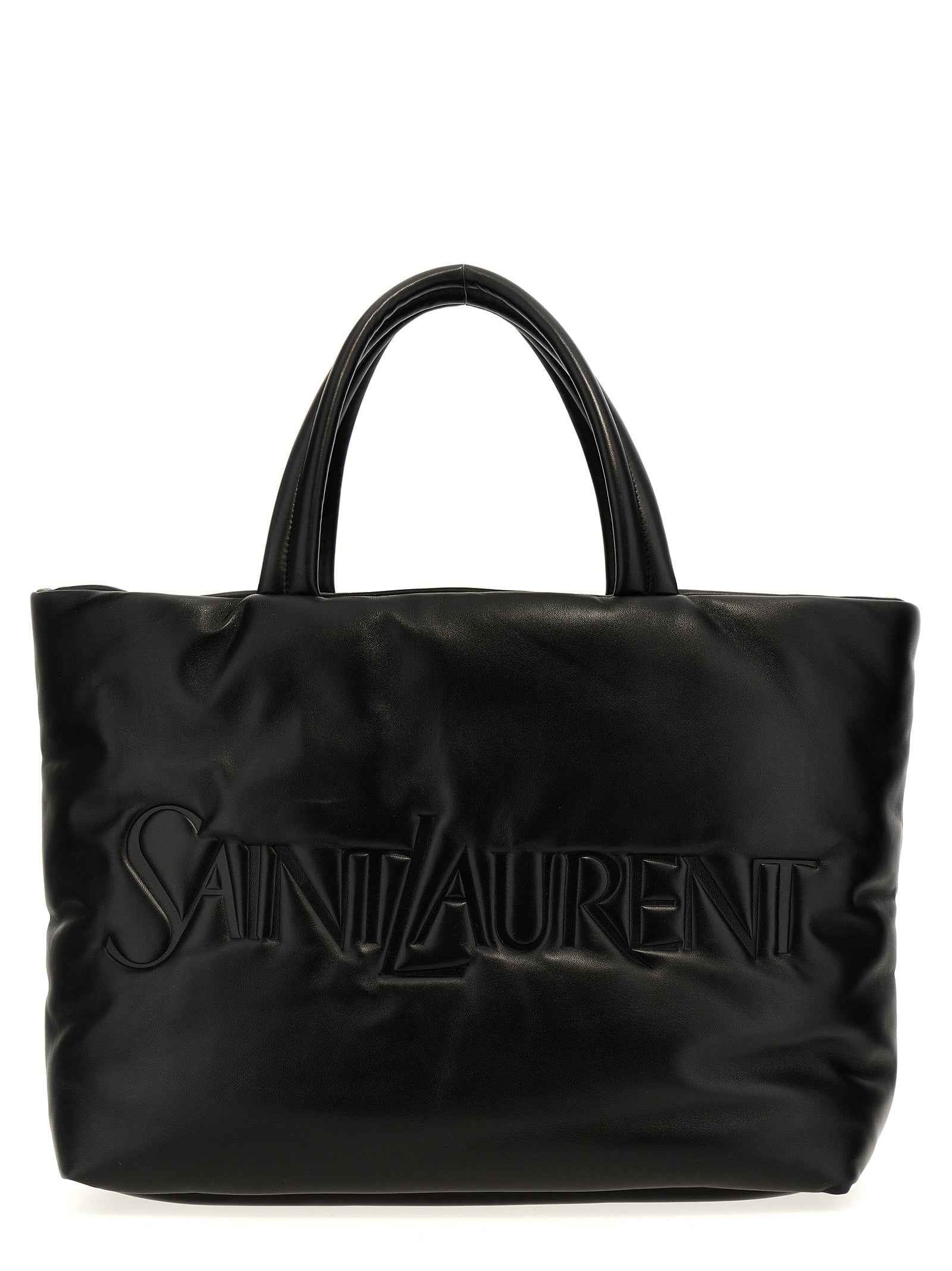 Saint Laurent Black Lamb Leather Tote Bag