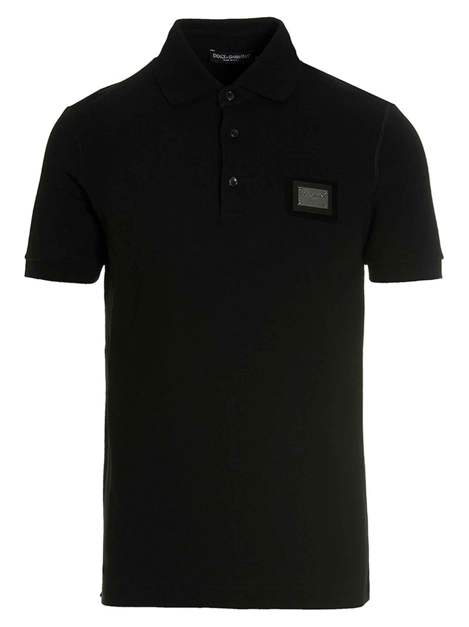 Dolce & Gabbana Black Cotton Polo Shirt