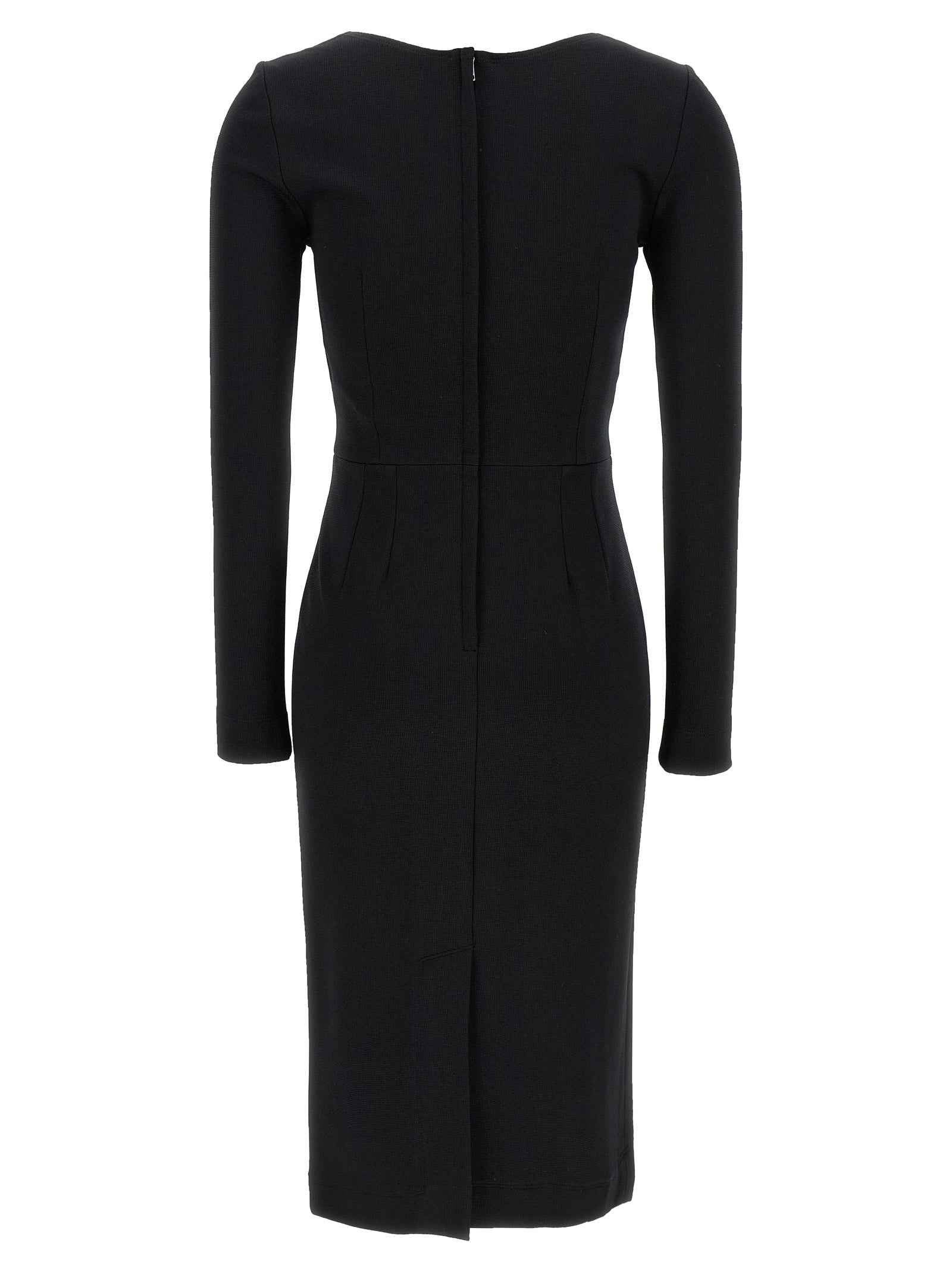Dolce & Gabbana Black Viscose Midi Dress