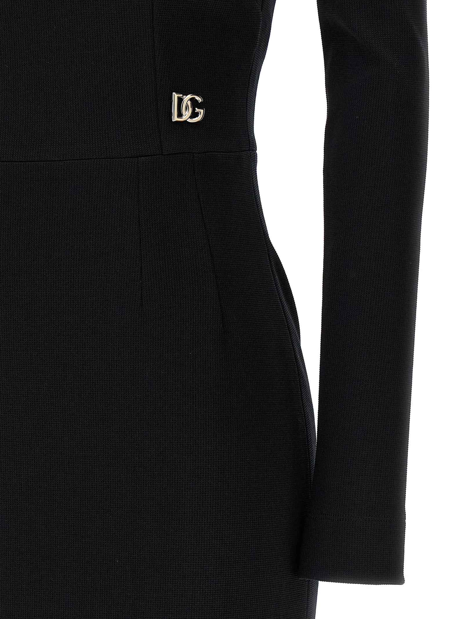 Dolce & Gabbana Black Viscose Midi Dress