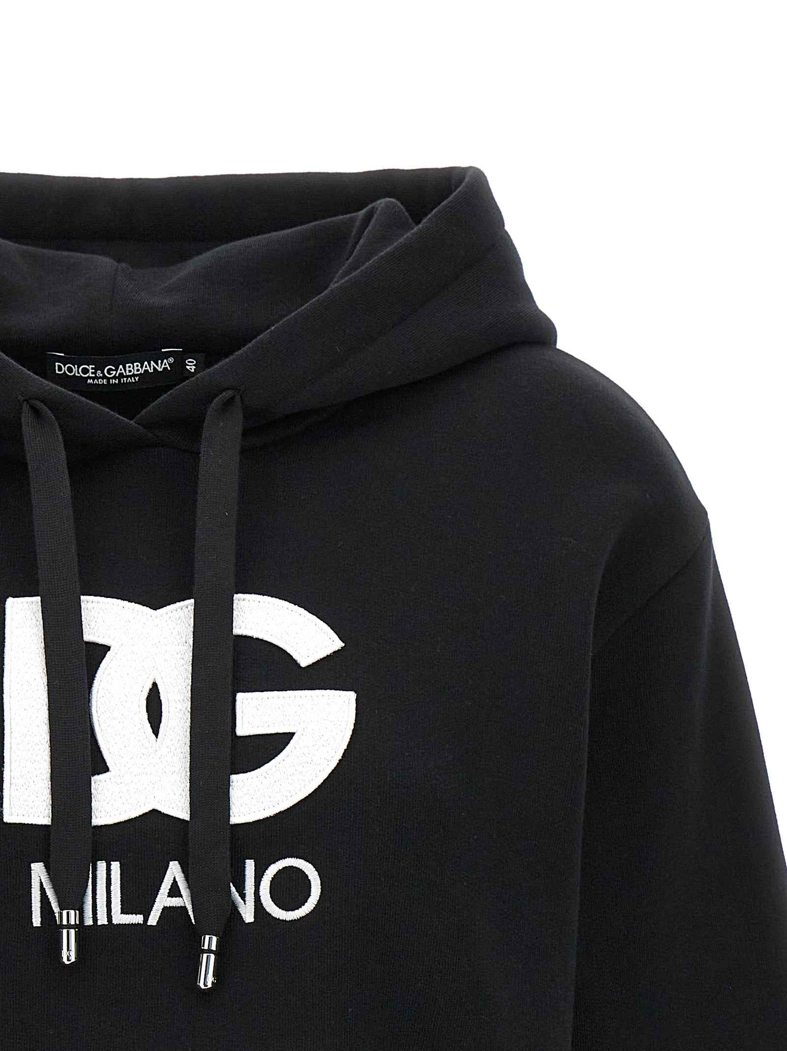Dolce & Gabbana Black Cotton Hoodie