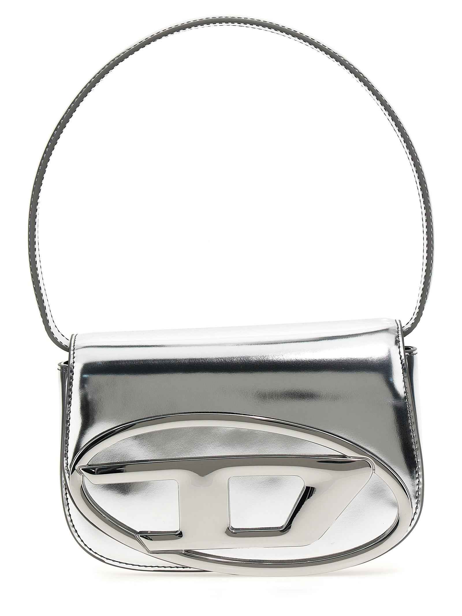Diesel Silver Cowhide Shoulder Bag