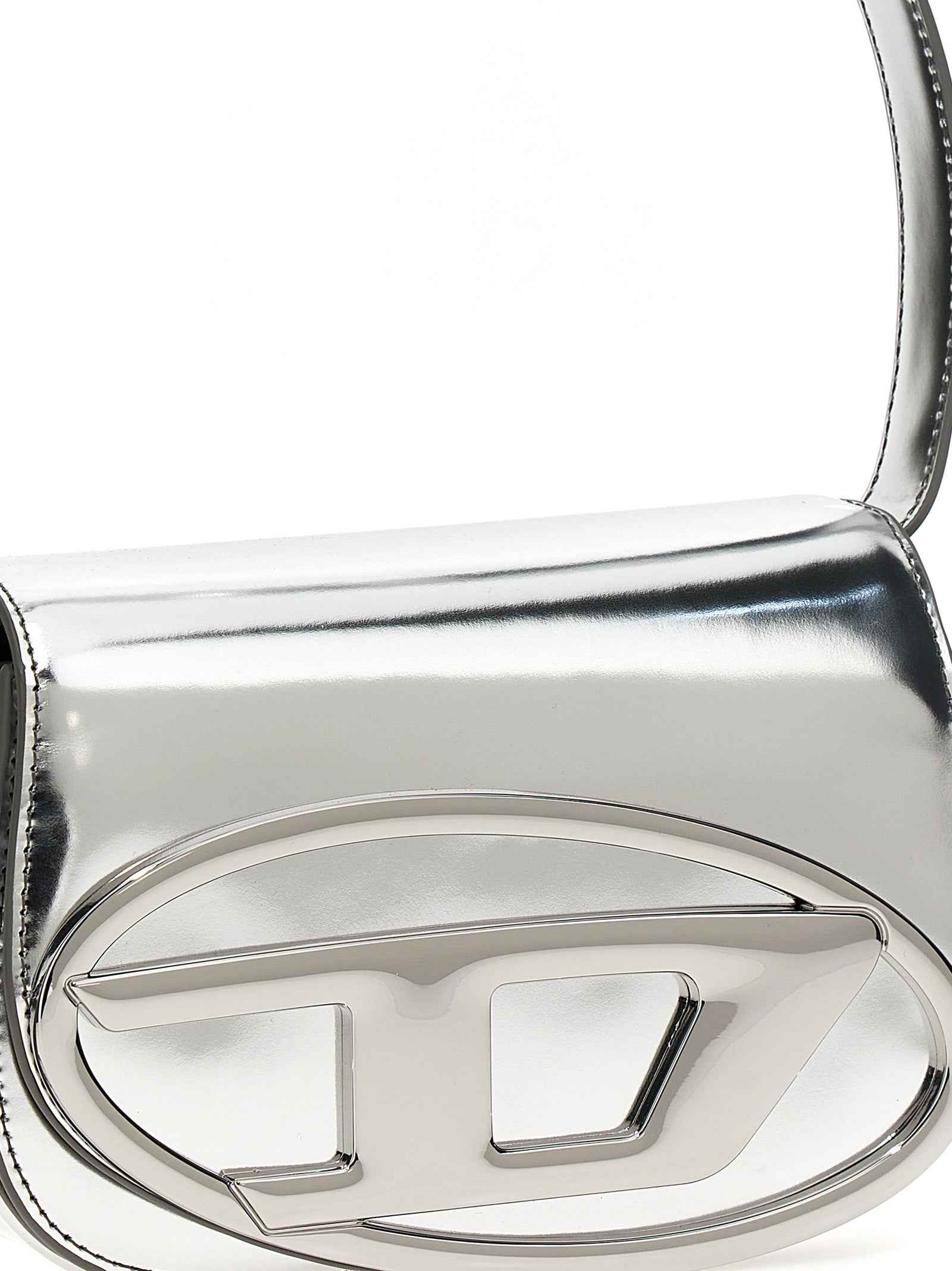 Diesel Silver Cowhide Shoulder Bag
