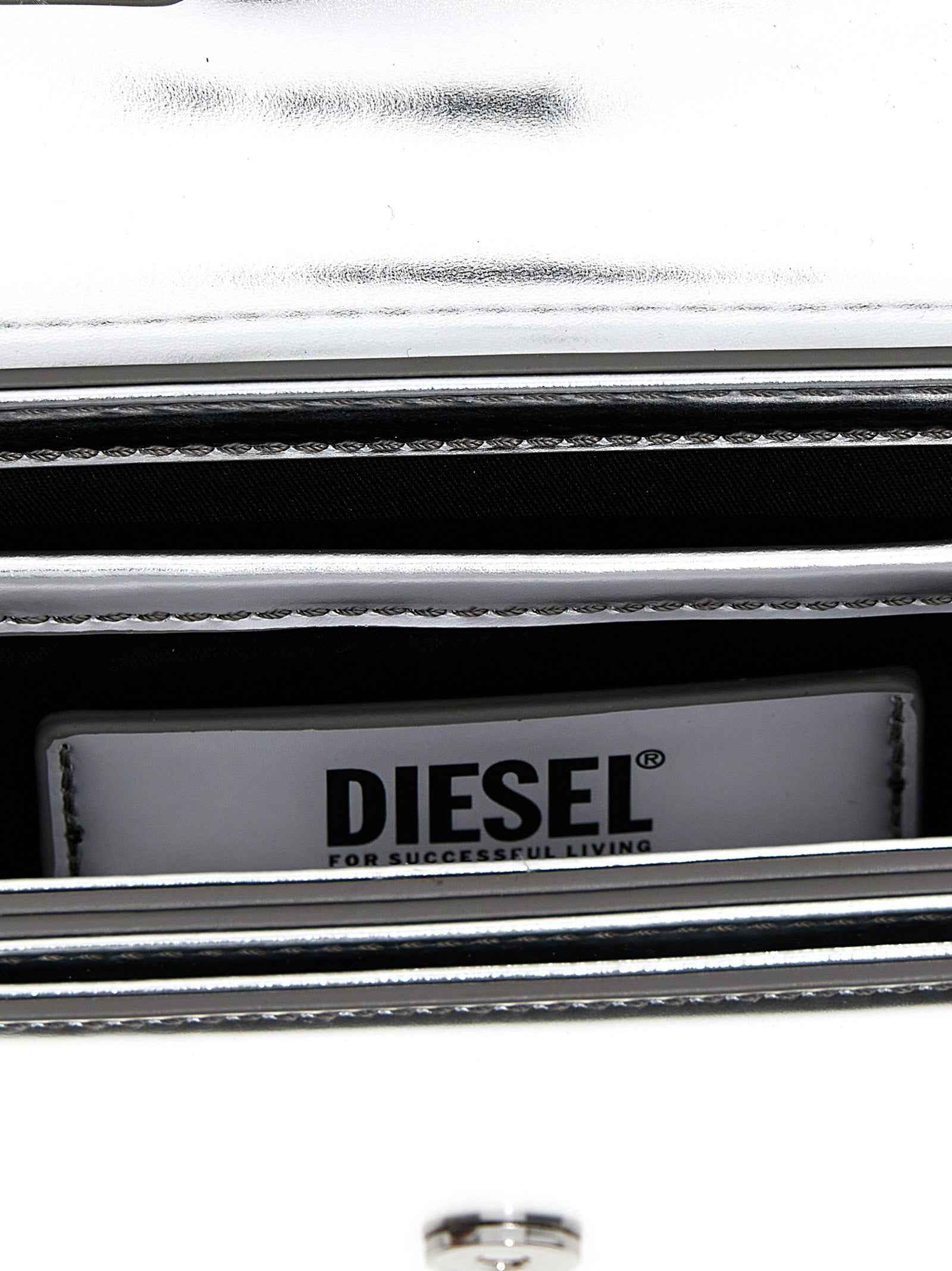 Diesel Silver Cowhide Shoulder Bag