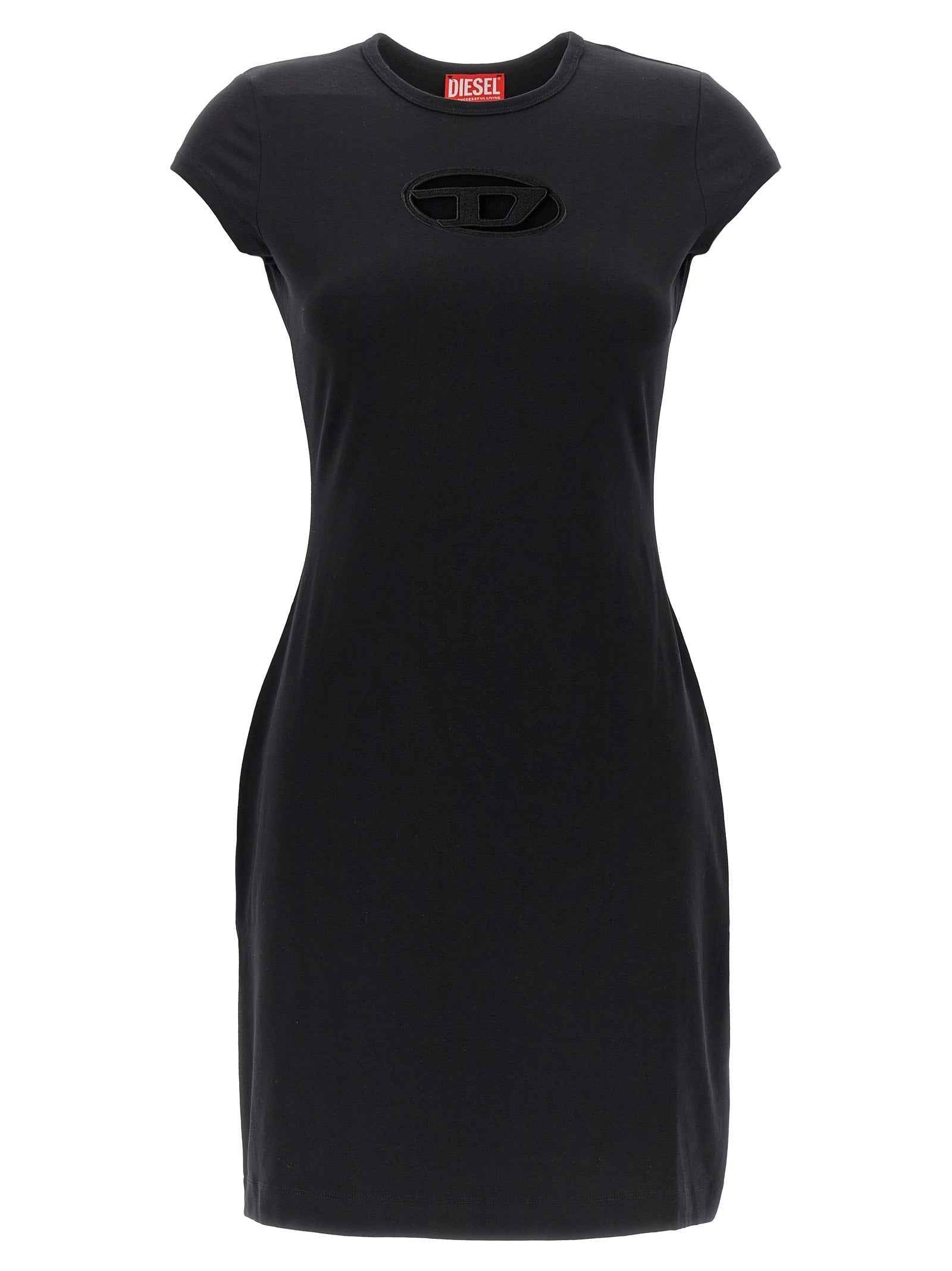 Diesel Black Cotton Short Dress