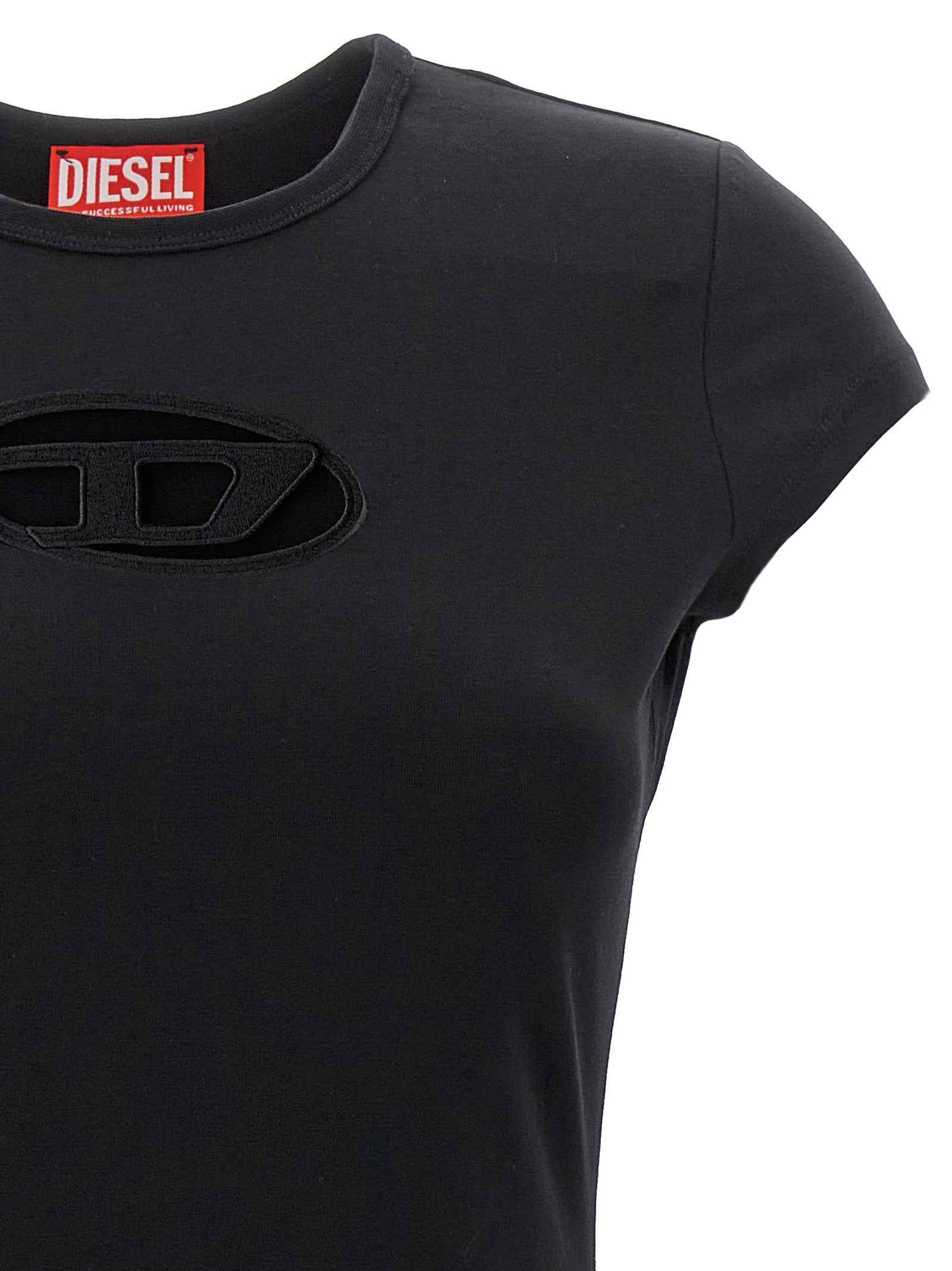 Diesel Black Cotton Short Dress