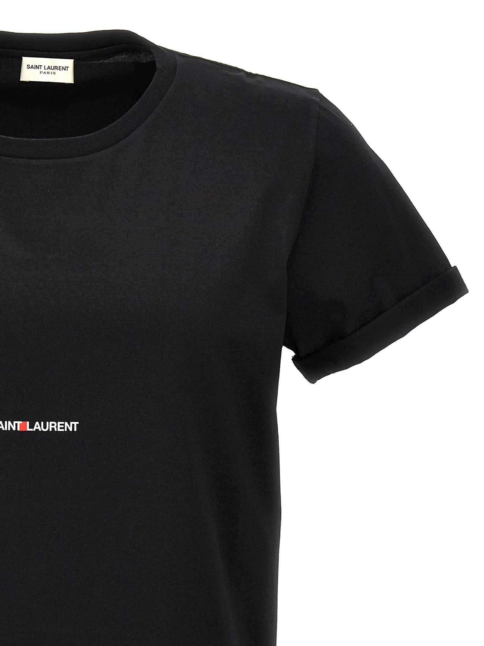 Saint Laurent Black Cotton T-Shirt