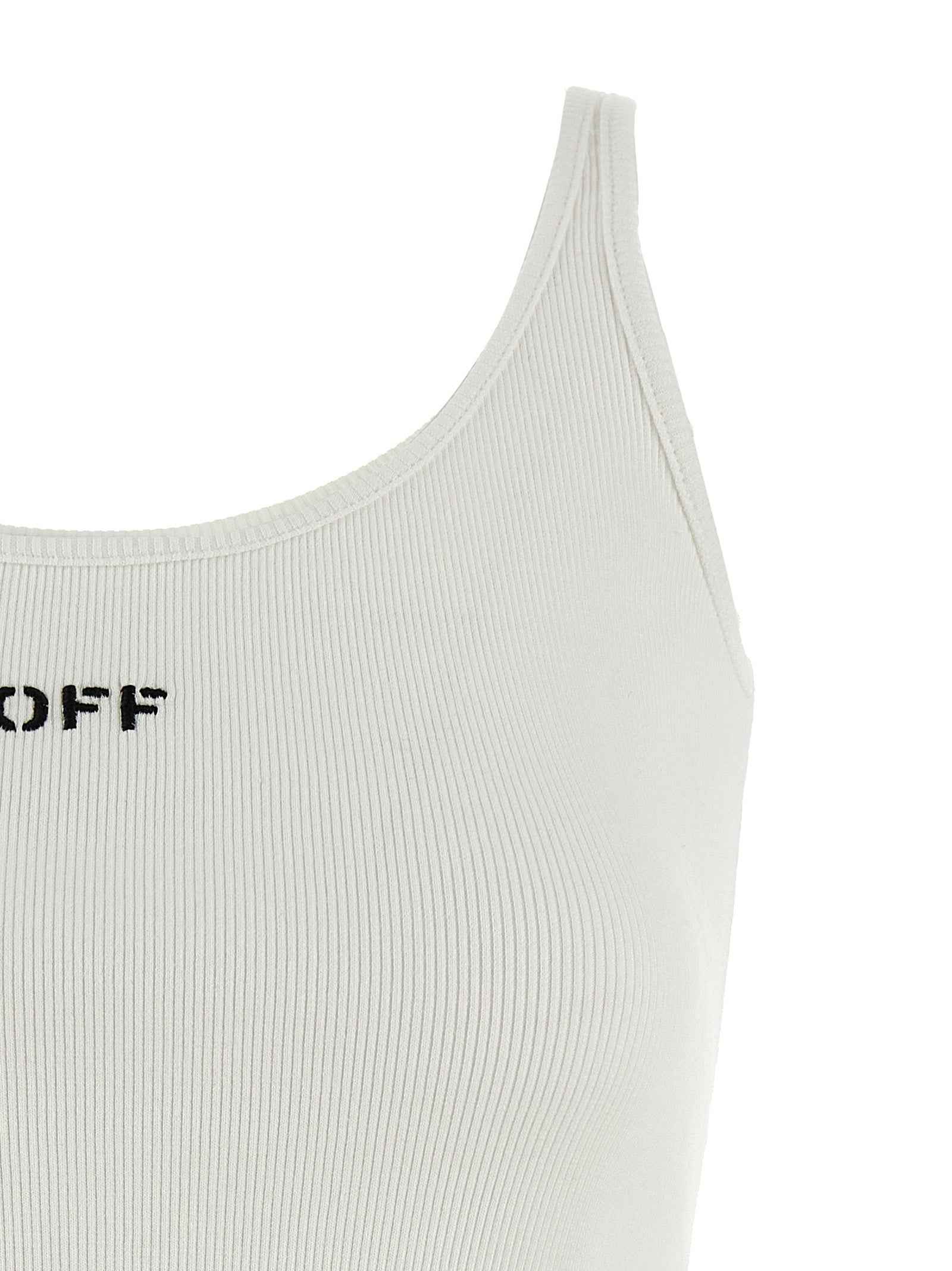 Off-White White Cotton Sleeveles T-Shirt