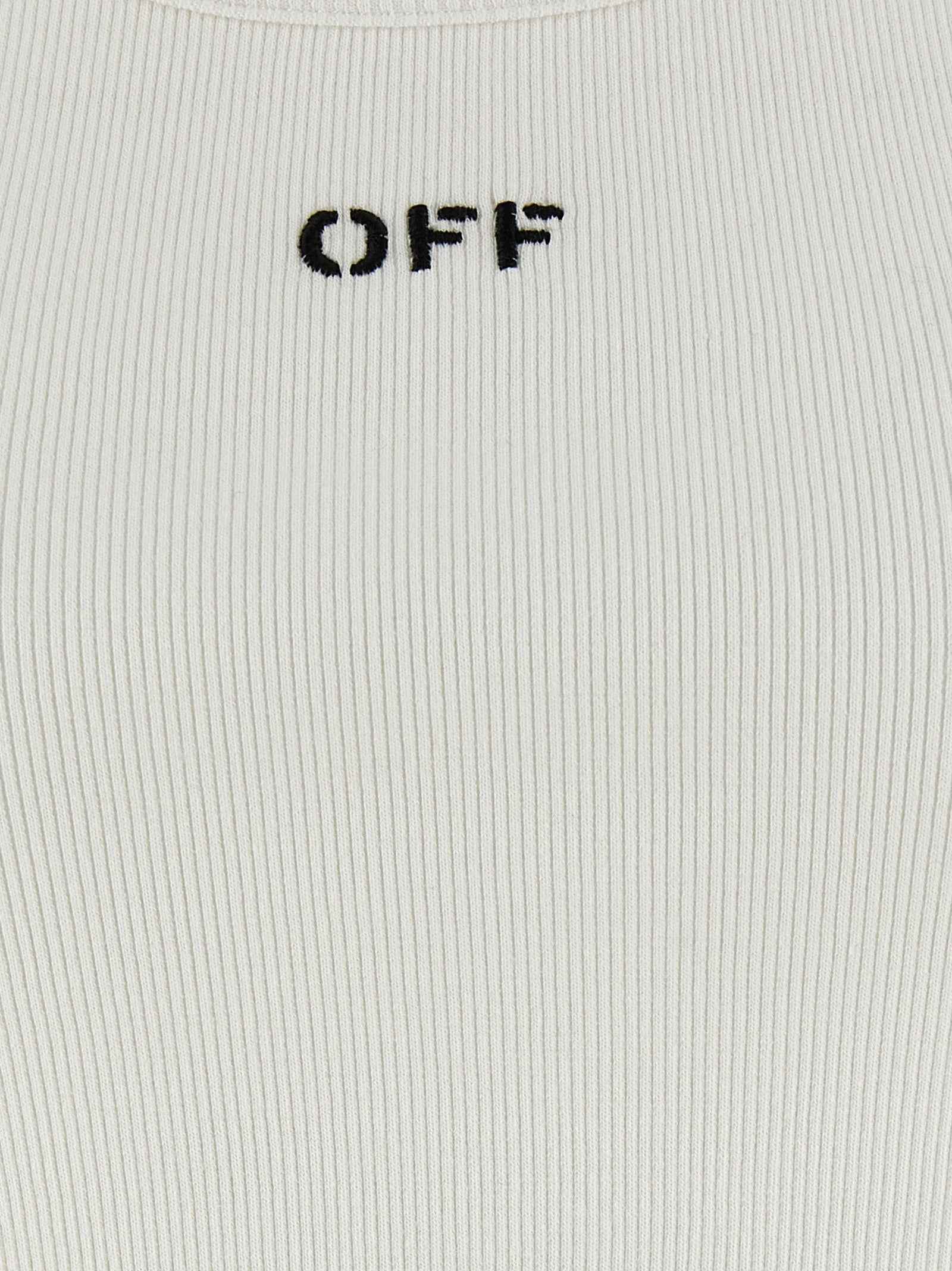 Off-White White Cotton Sleeveles T-Shirt