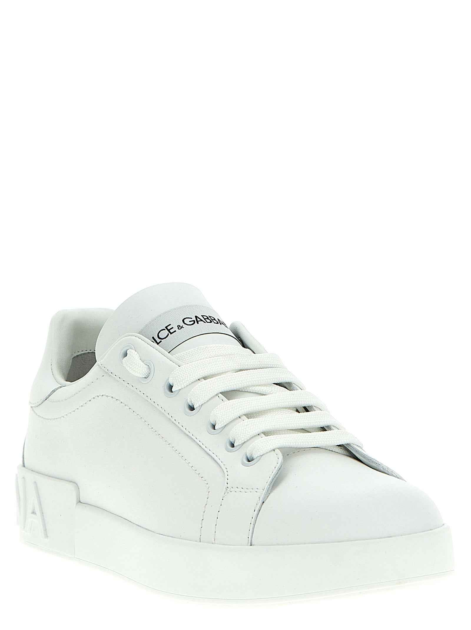 Dolce & Gabbana White Calfskin Low Top Sneakers