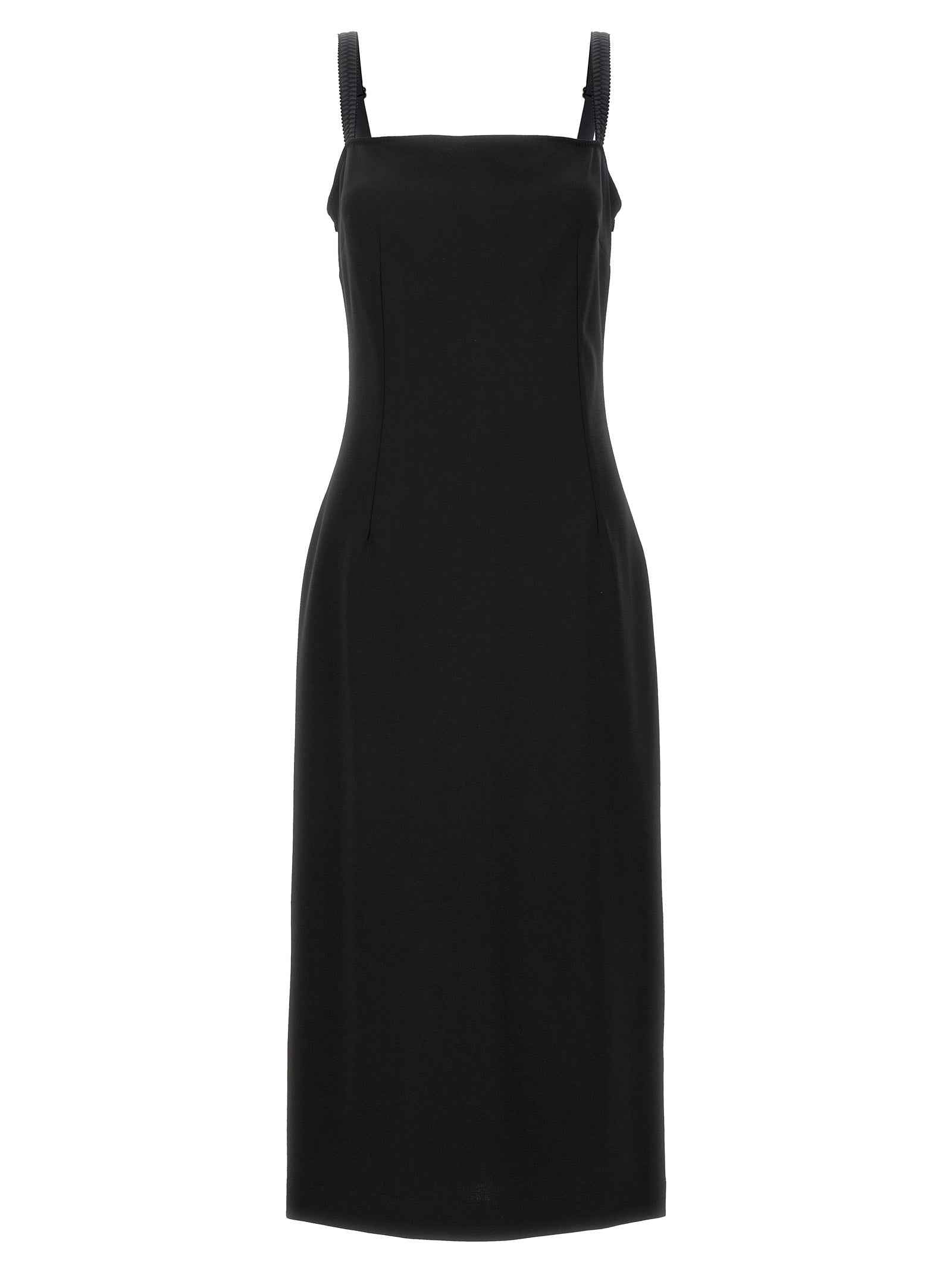 Dolce & Gabbana Black Viscose Midi Dress