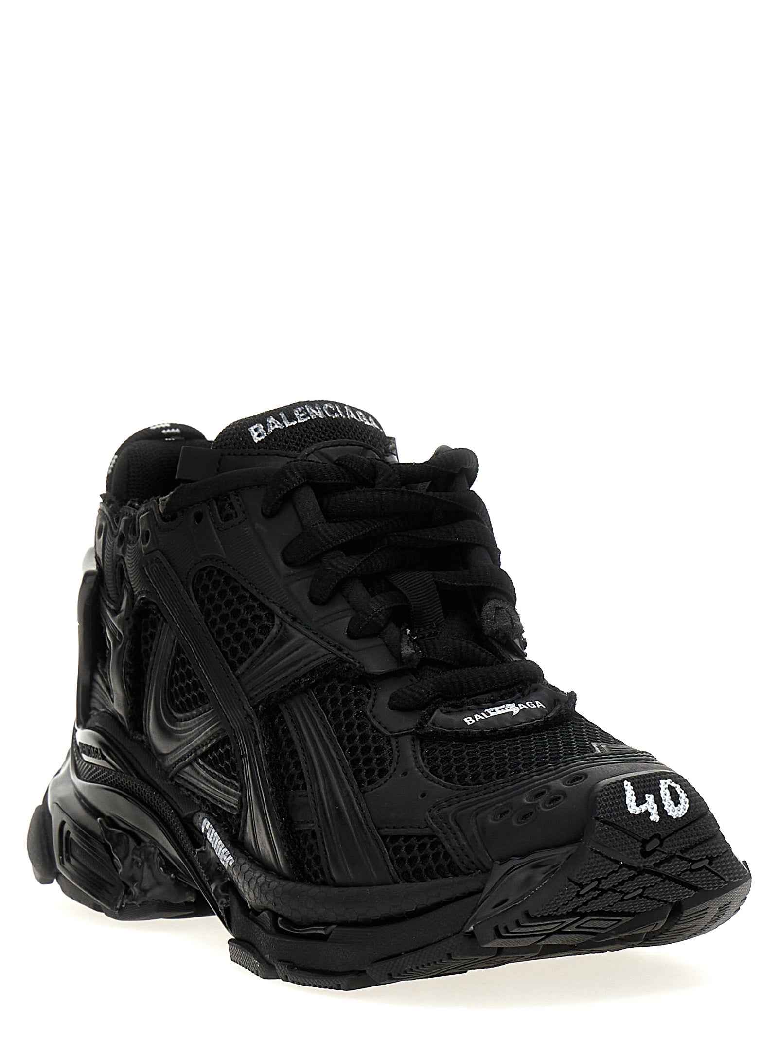 Balenciaga Black Polyester Athletic Sneakers