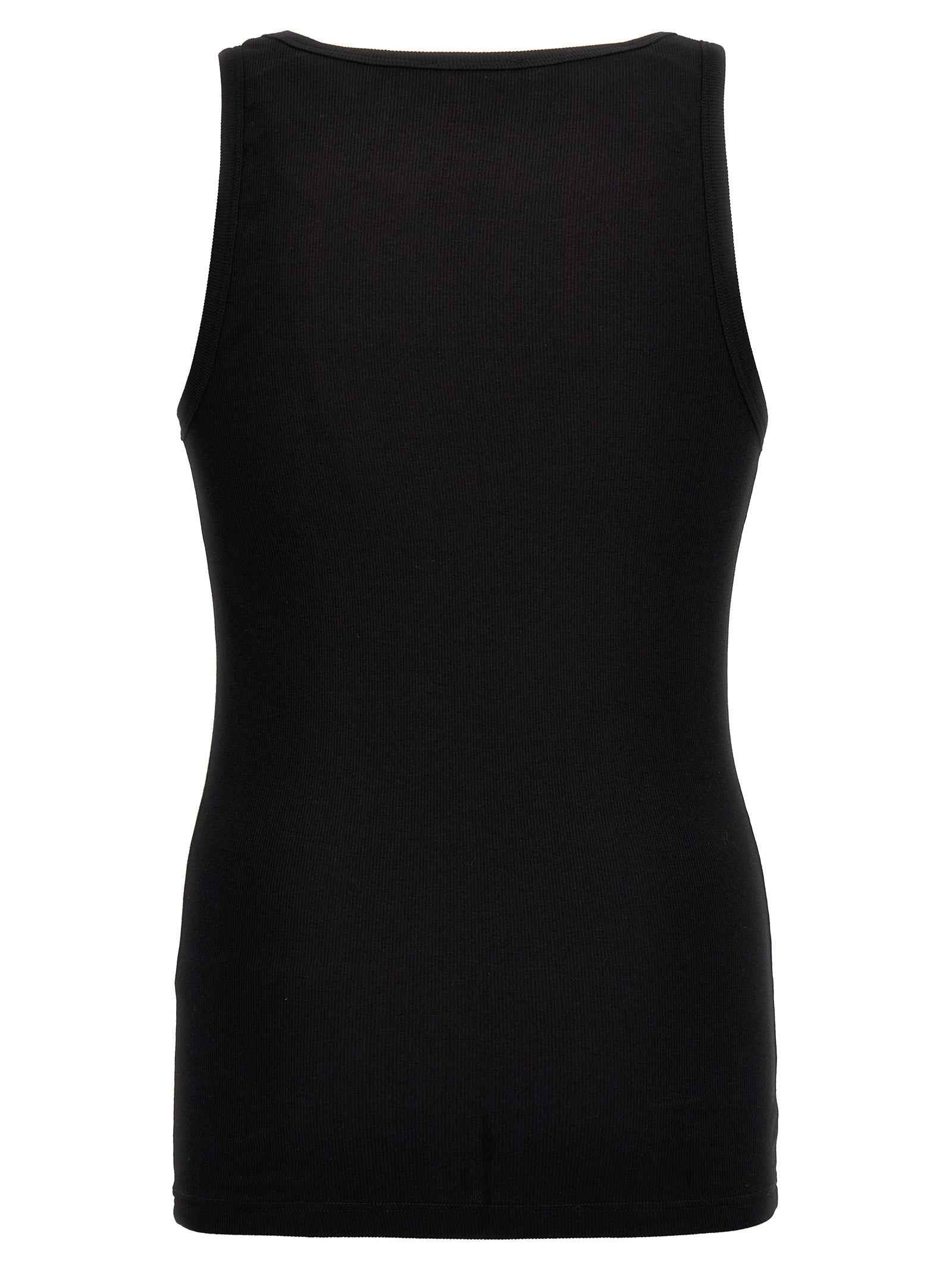 Versace Black Cotton Sleeveles T-Shirt