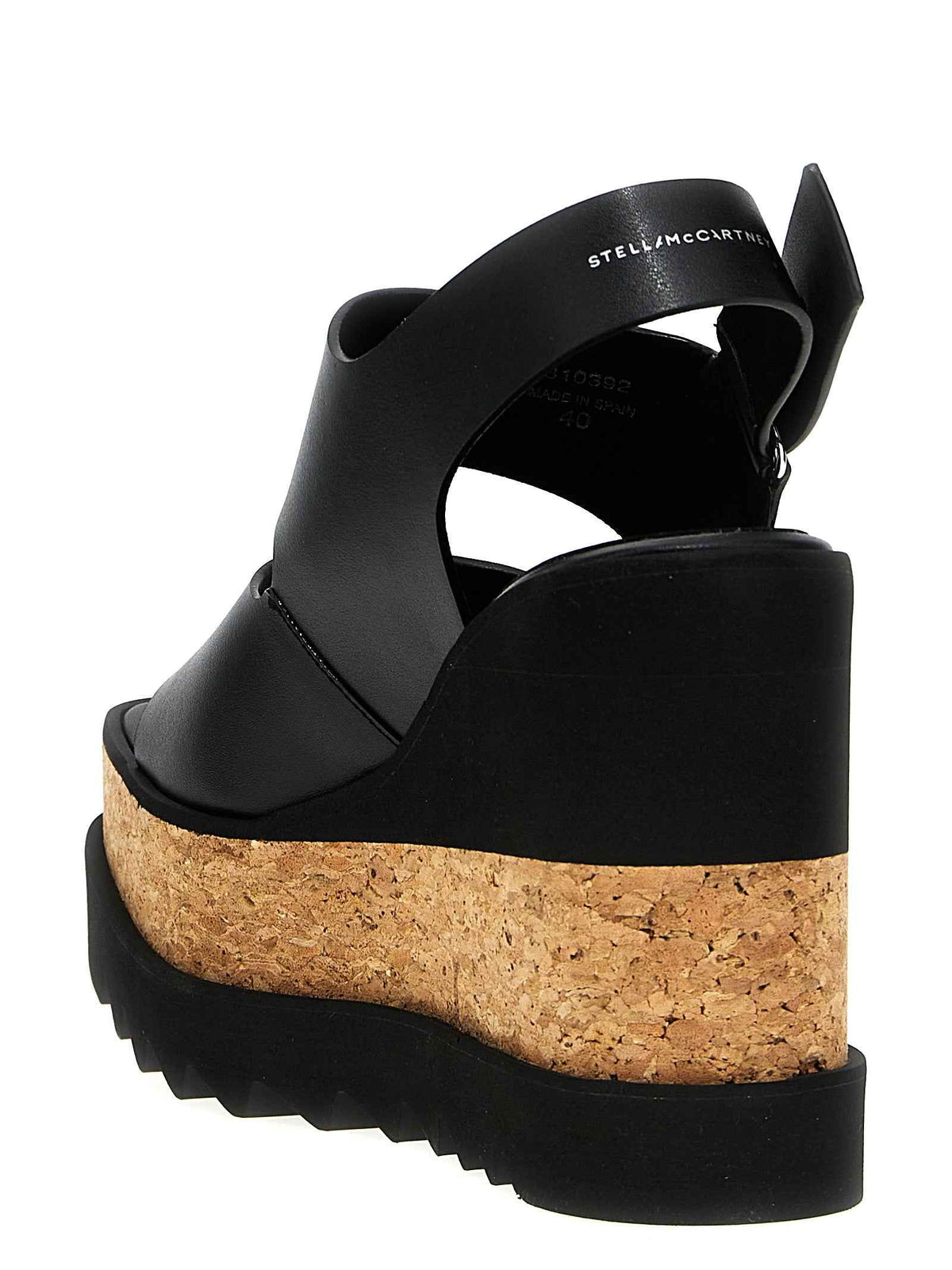 Stella McCartney Black Polyester Wedge Sandals