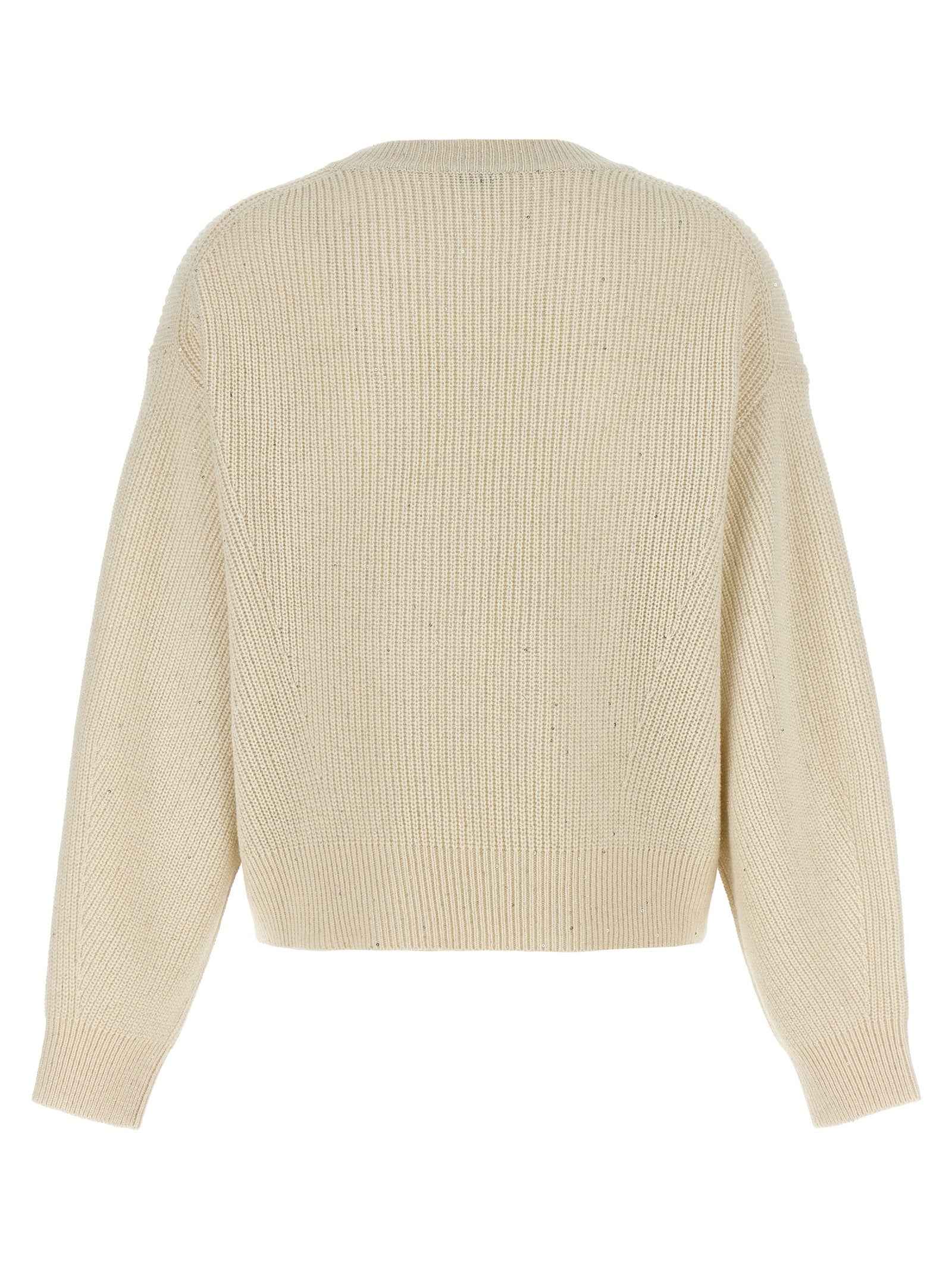 Brunello Cucinelli White Cashmere Cardigan