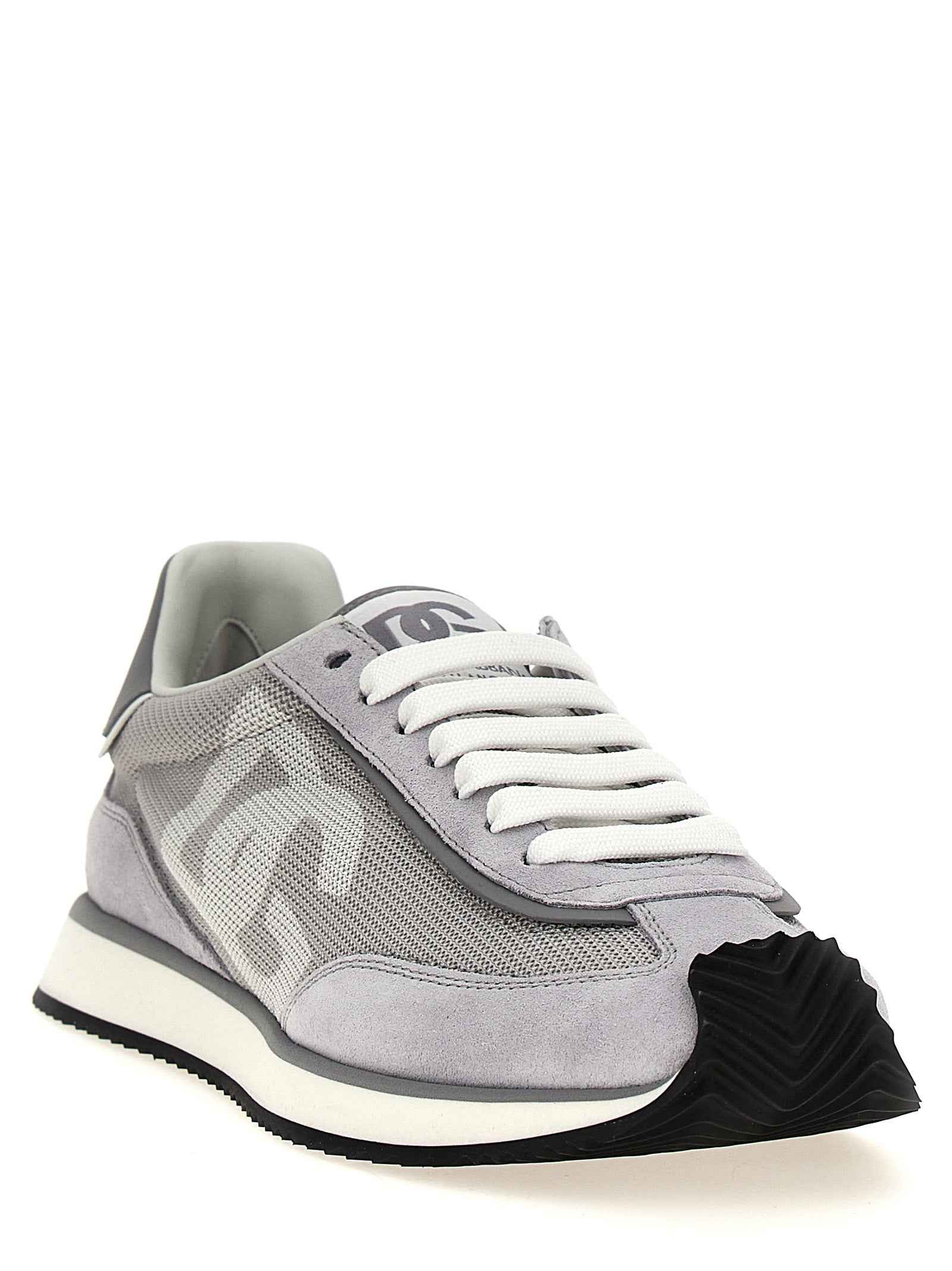 Dolce & Gabbana Gray Calfskin Athletic Sneakers