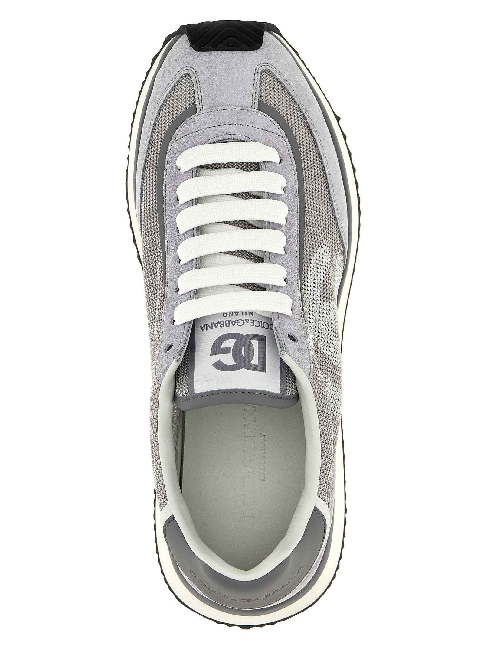 Dolce & Gabbana Gray Calfskin Athletic Sneakers