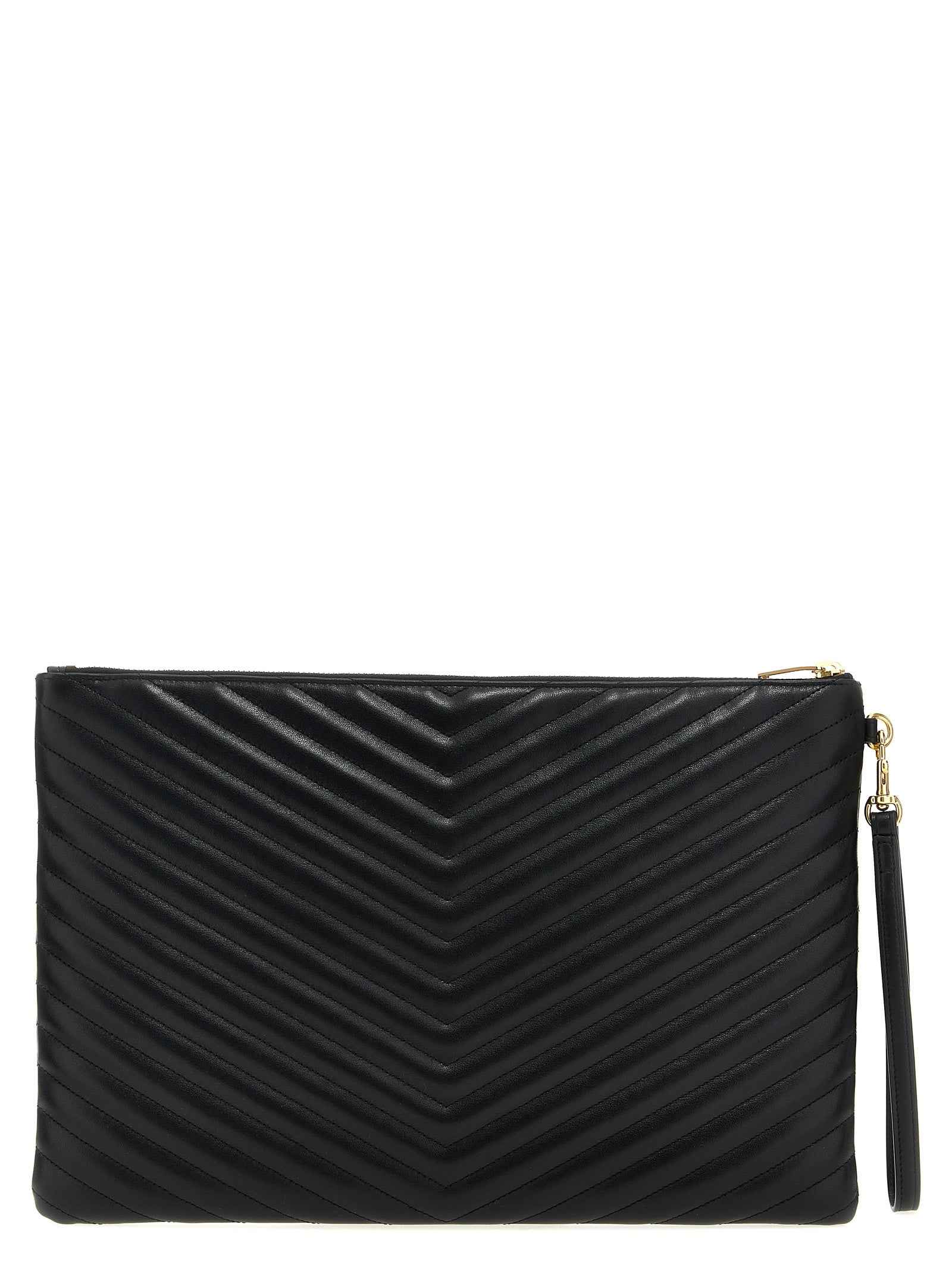 Saint Laurent Black Calfskin Clutch Bag