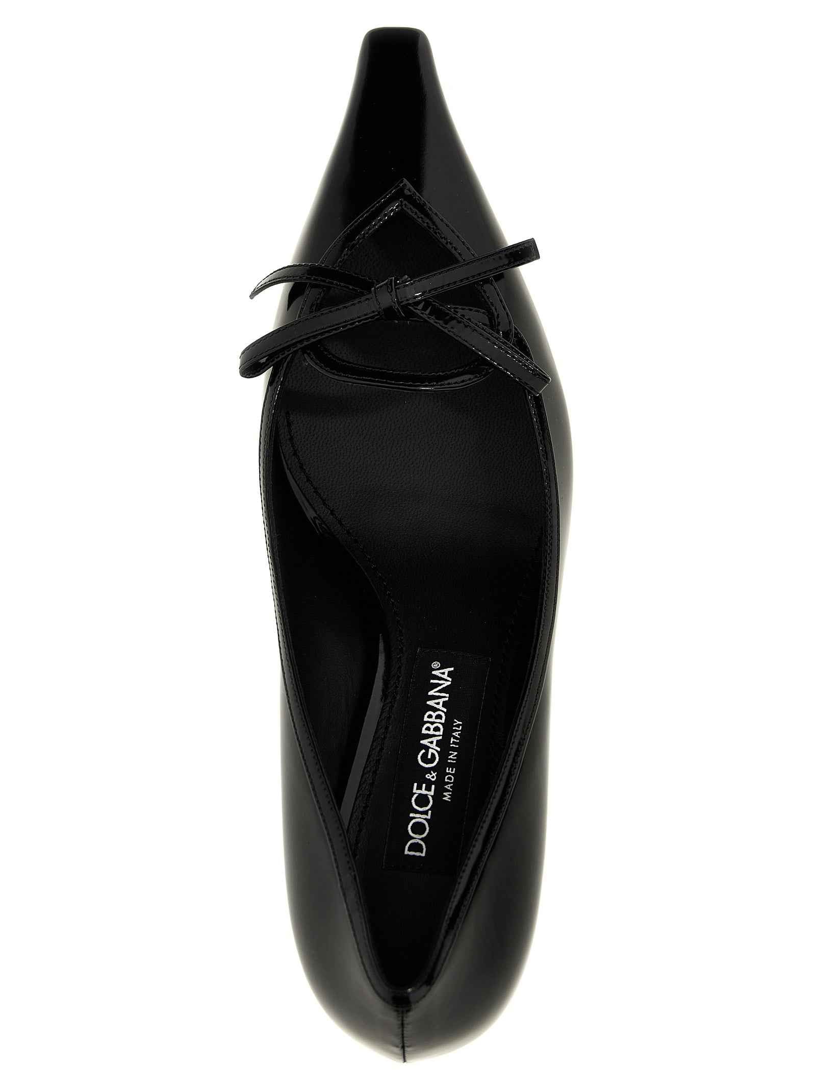 Dolce & Gabbana Black Calfskin Mid Heel Pumps