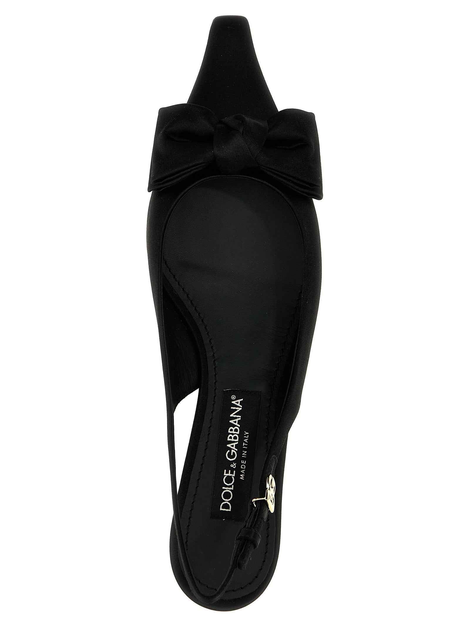 Dolce & Gabbana Black Viscose Mid Heel Pumps
