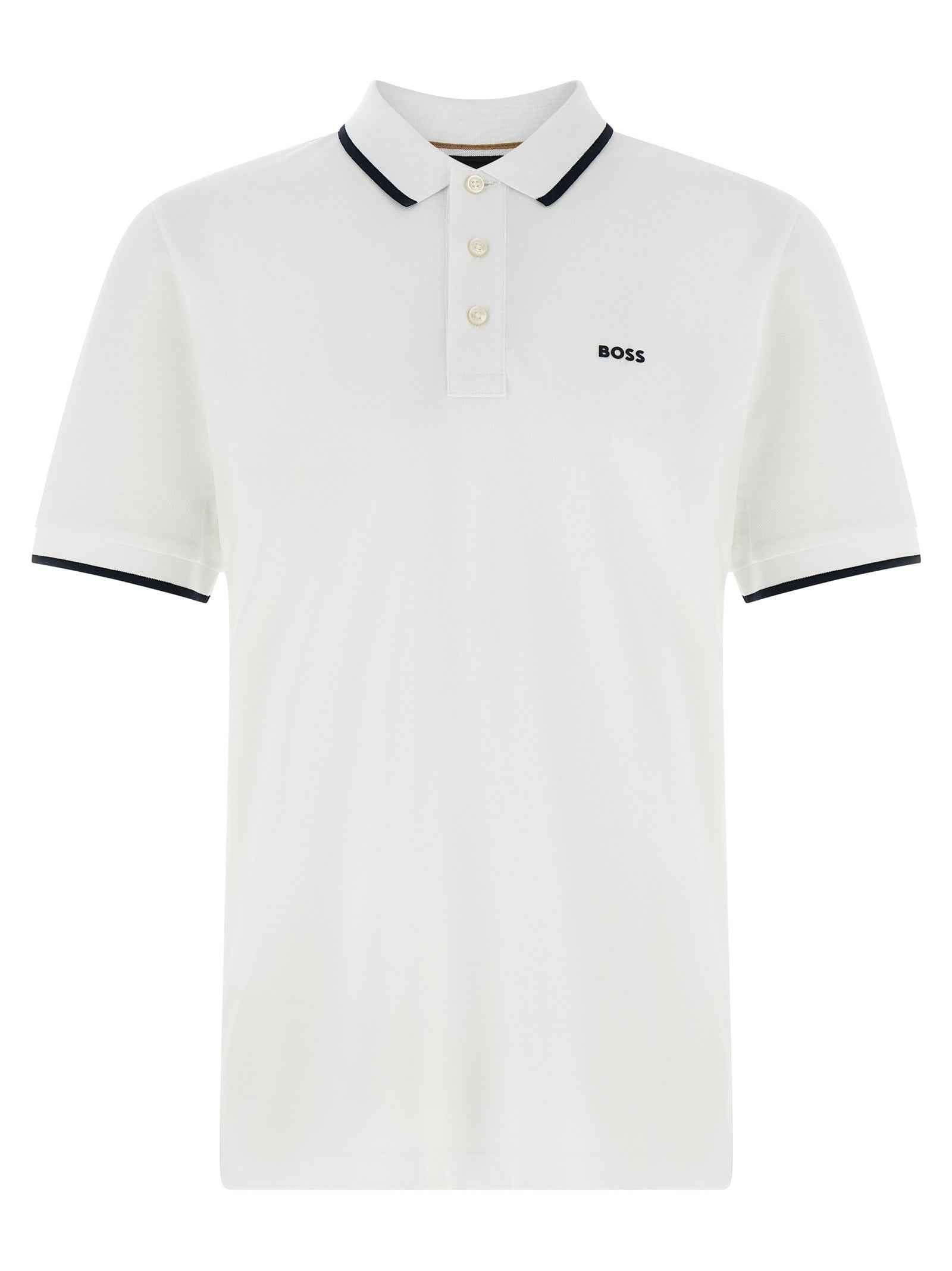 Hugo Boss White Cotton Polo Shirt