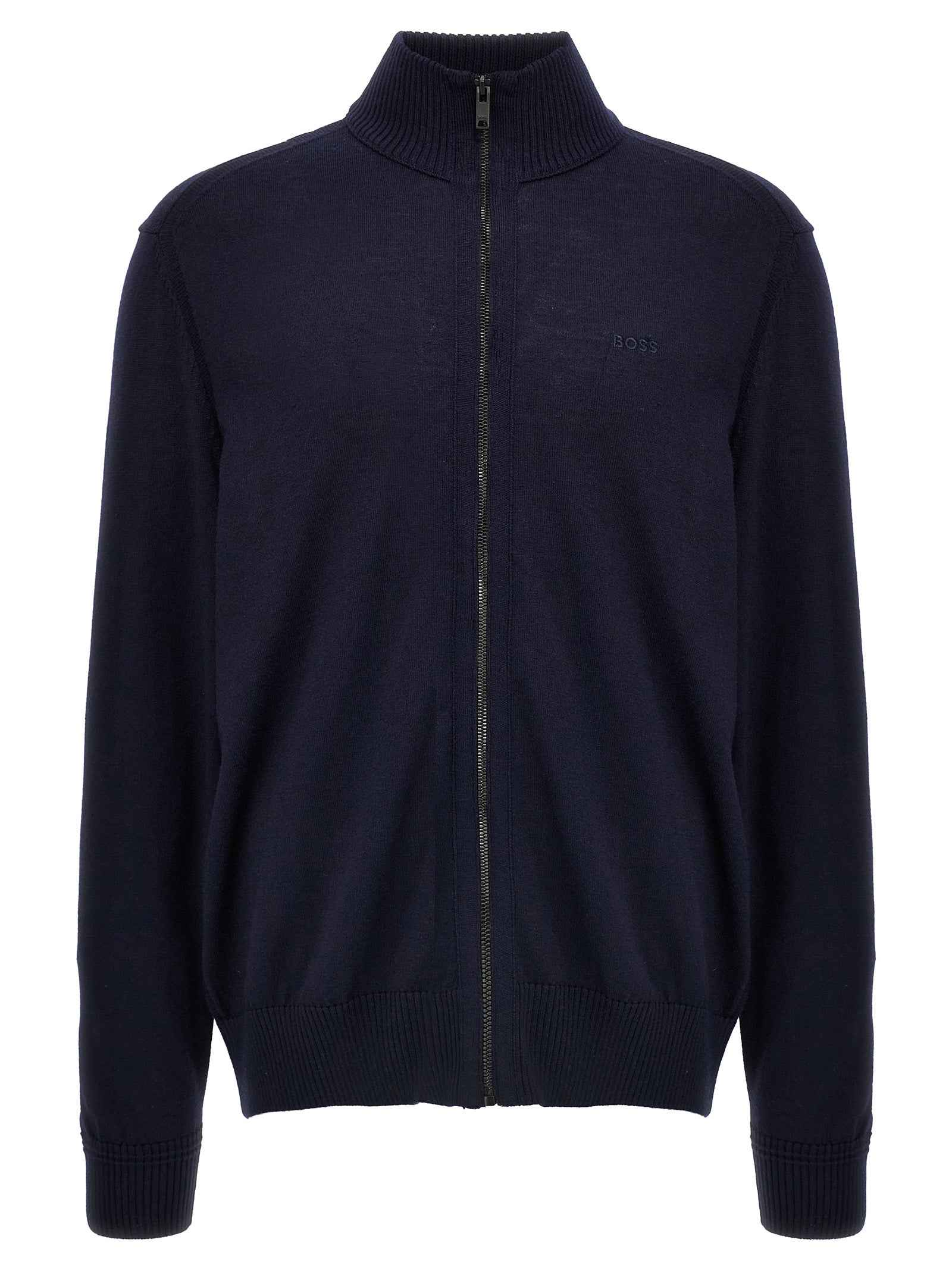 Hugo Boss Blue Wool Cardigan