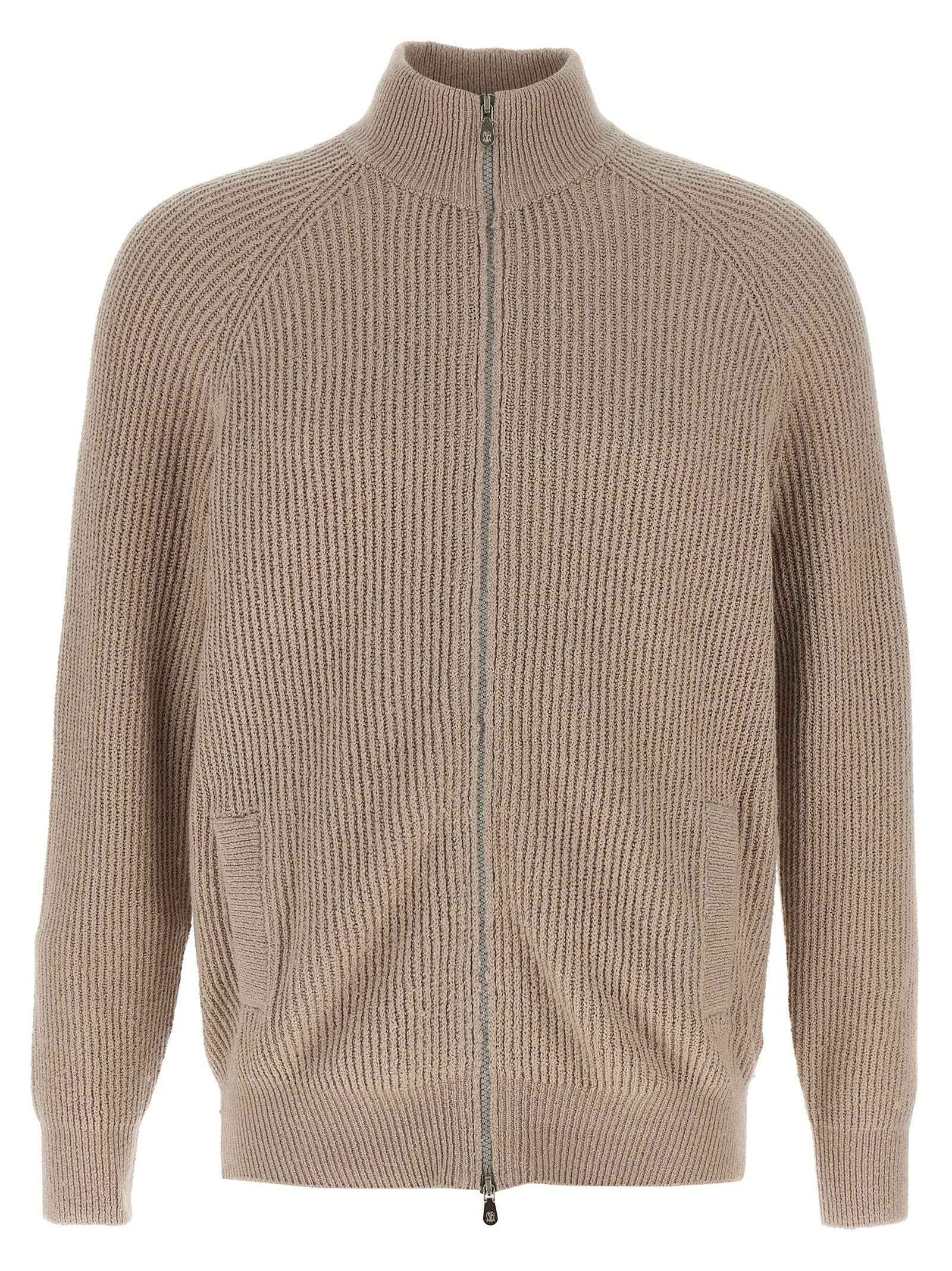 Brunello Cucinelli Beige Cotton Cardigan
