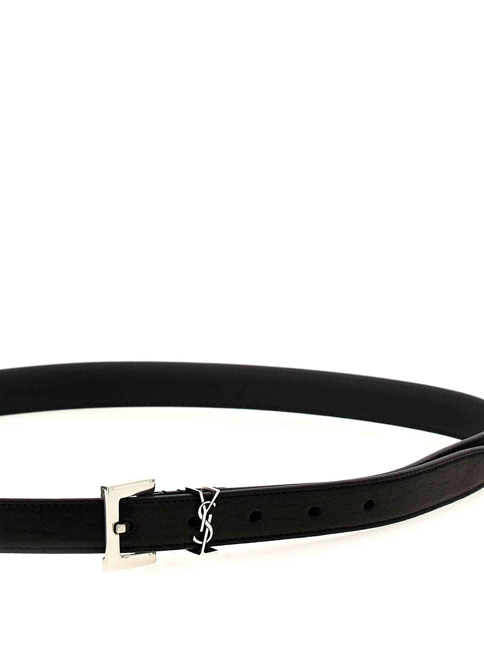 Saint Laurent Black Leather Regular Belt