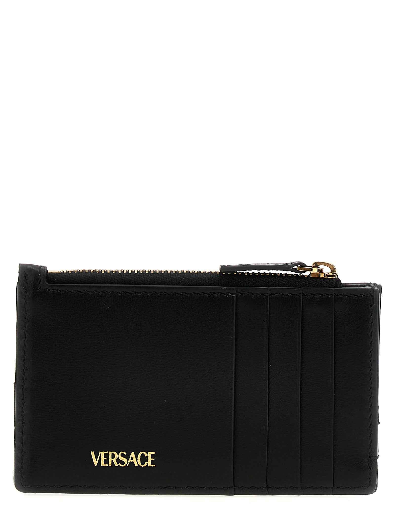 Versace Black Lamb Leather Cardholder