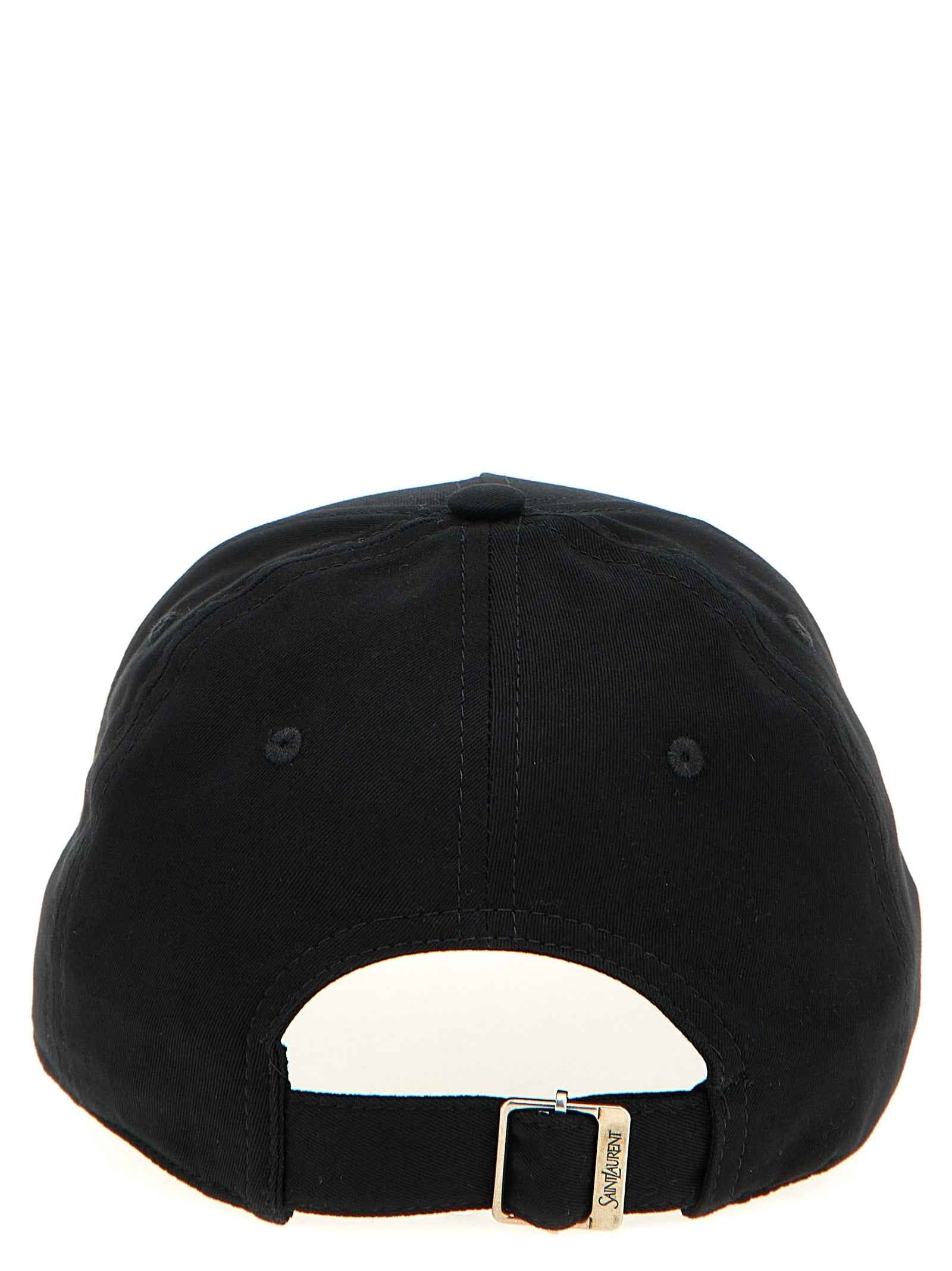 Saint Laurent Black Cotton Cap (Baseball Hat)