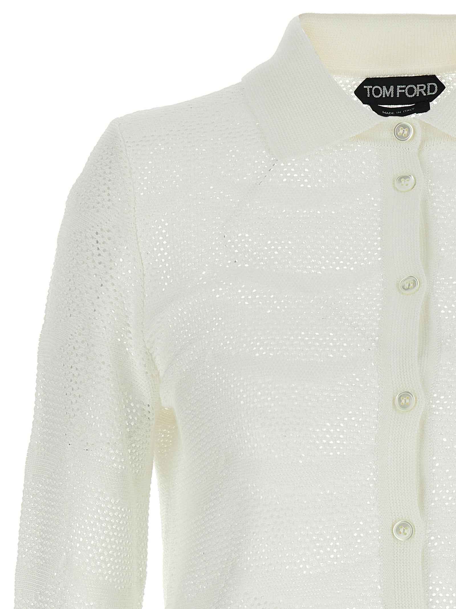 Tom Ford White Cotton Cardigan