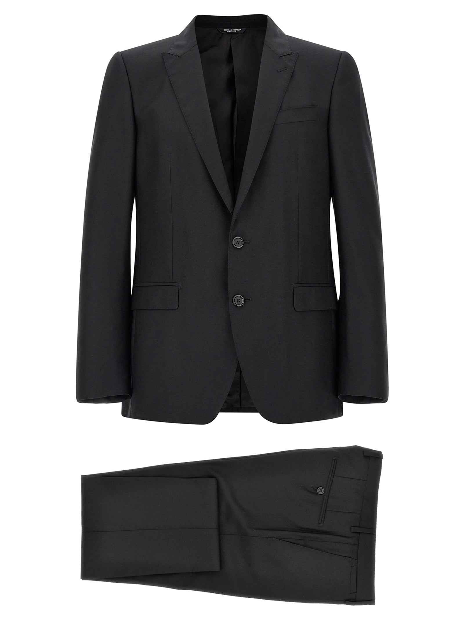 Dolce & Gabbana Black Virgin Wool Two-Piece Suit
