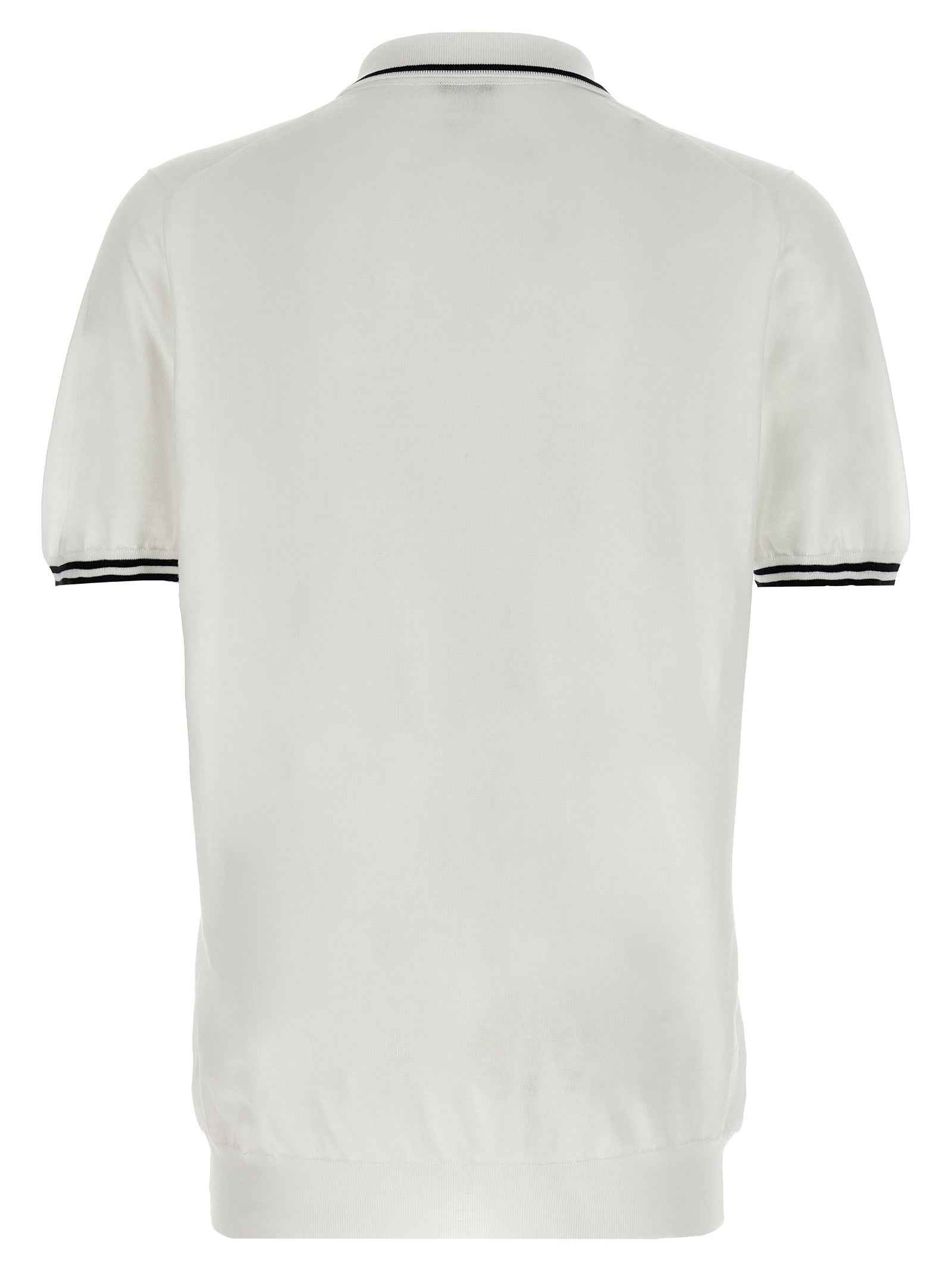 Kiton White Cotton Polo Shirt
