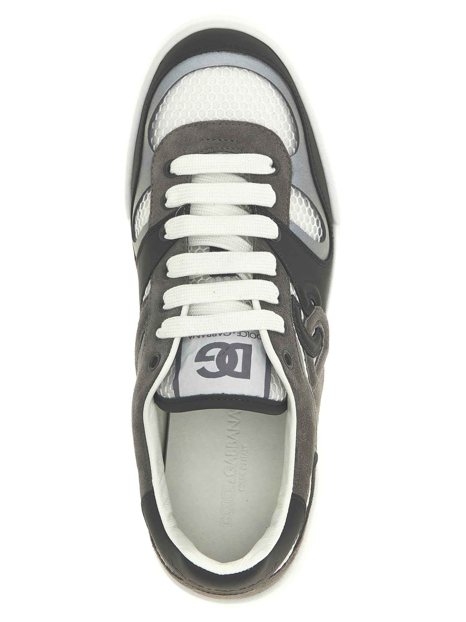 Dolce & Gabbana Gray Calfskin Athletic Sneakers