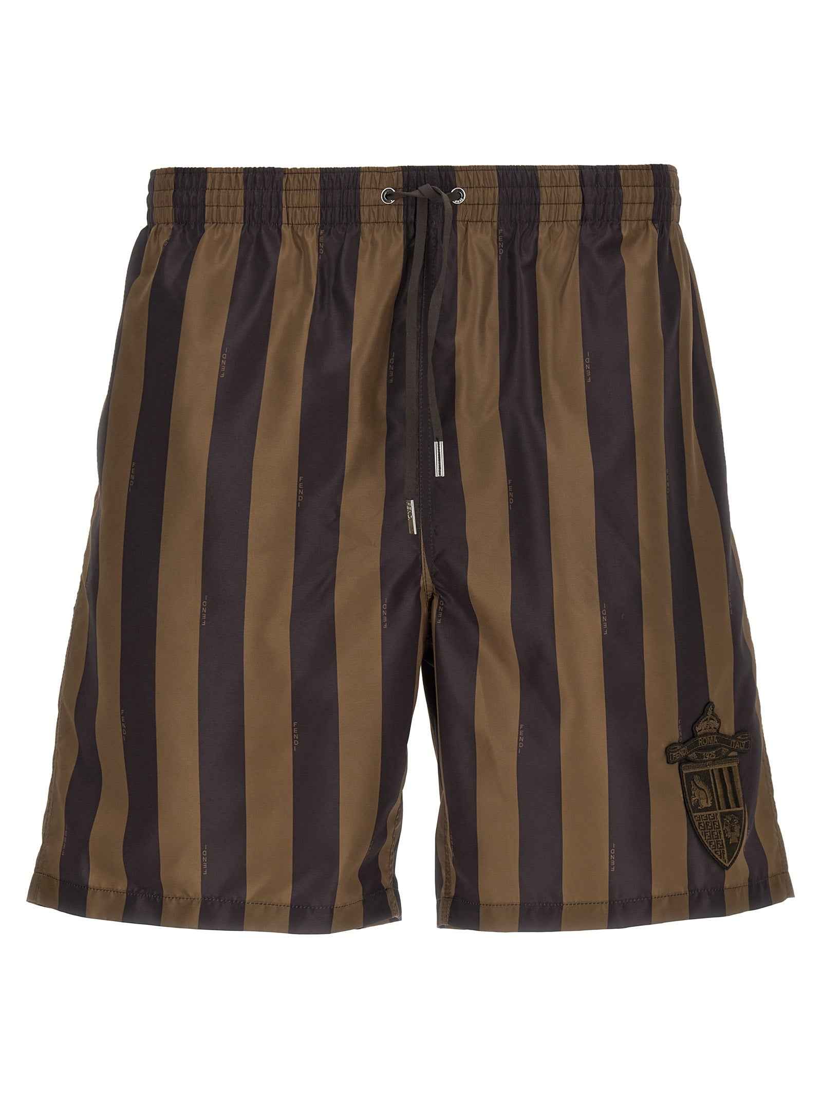 Fendi Brown Polyester Swim Shorts