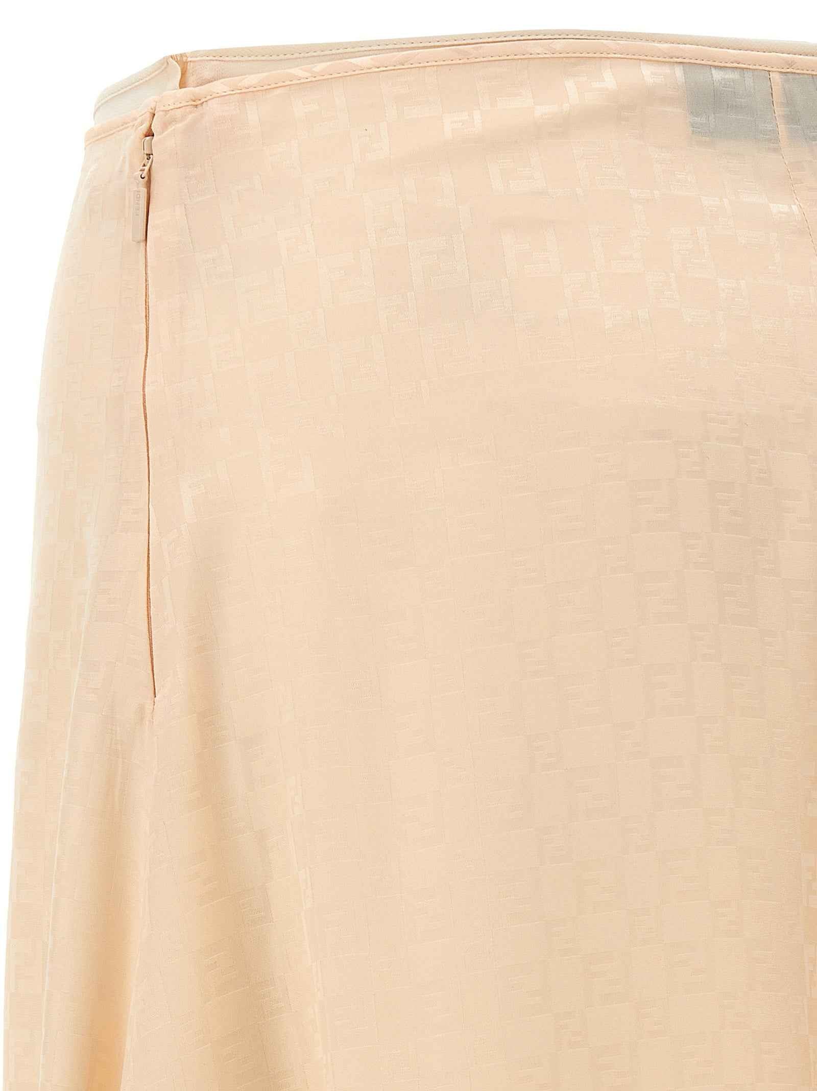 Fendi Multicolor Silk Midi Skirt