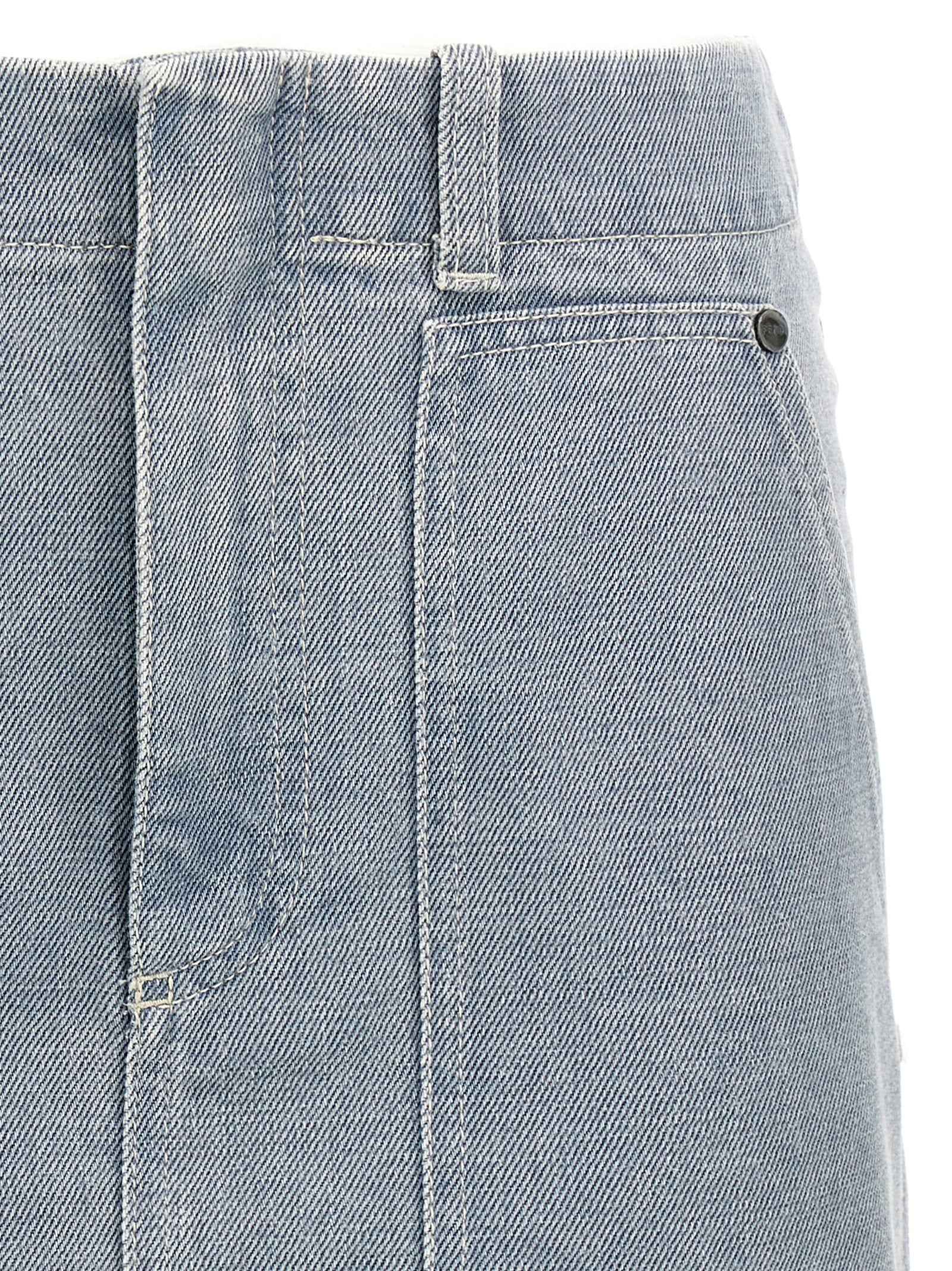Fendi Gray Cotton Long Skirt