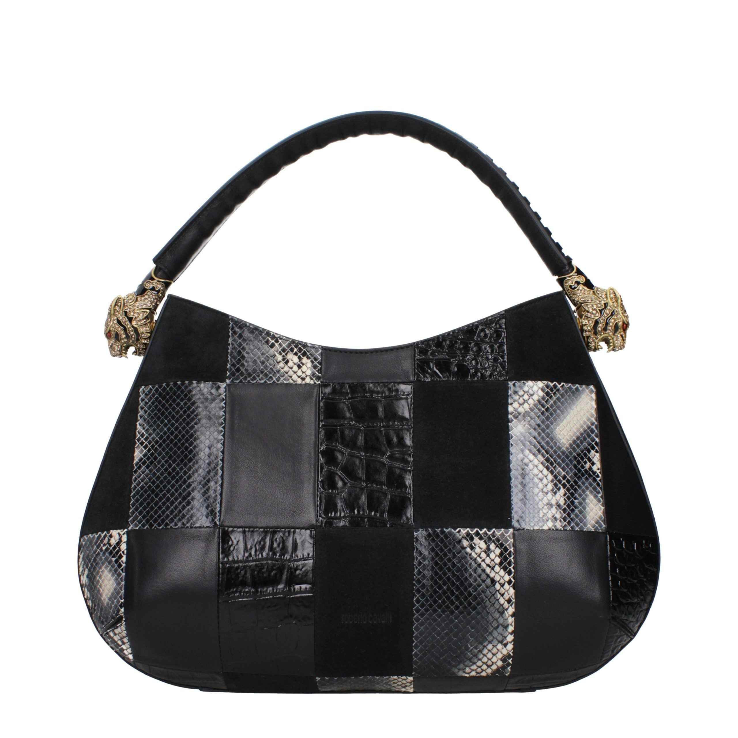 Roberto Cavalli Black Leather Handbag
