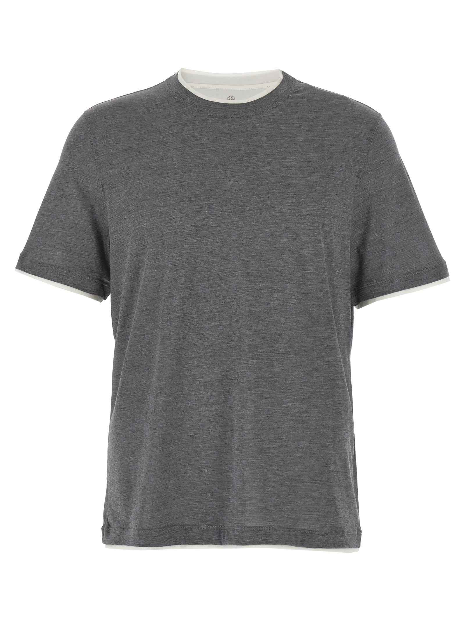 Brunello Cucinelli Gray Silk T-Shirt