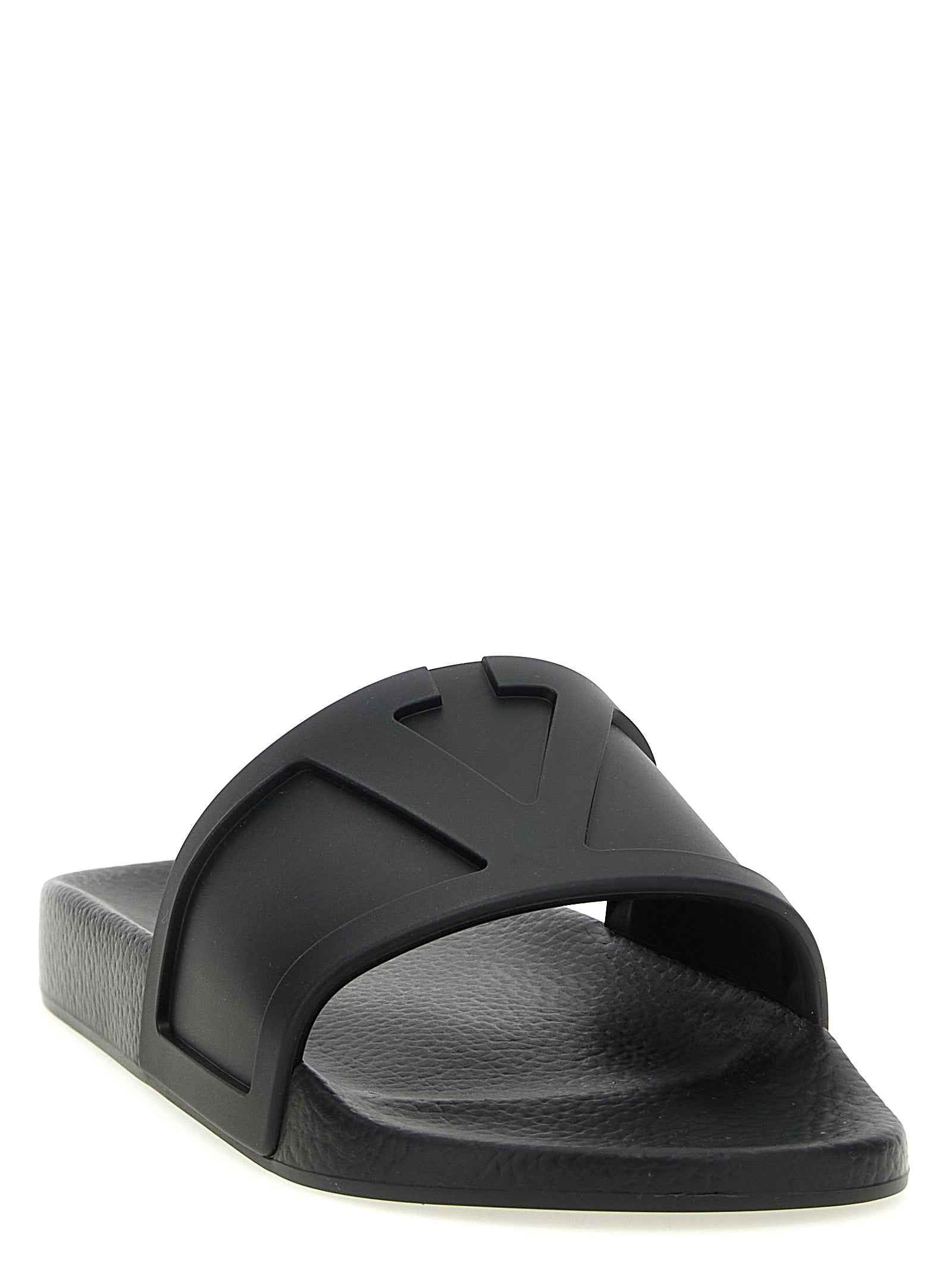 Valentino Garavani Black Plastic Slides