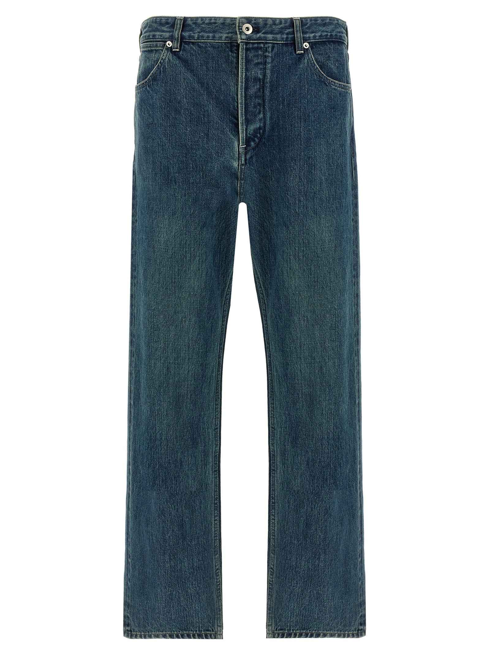 Jil Sander Blue Cotton Straight-Leg Jeans