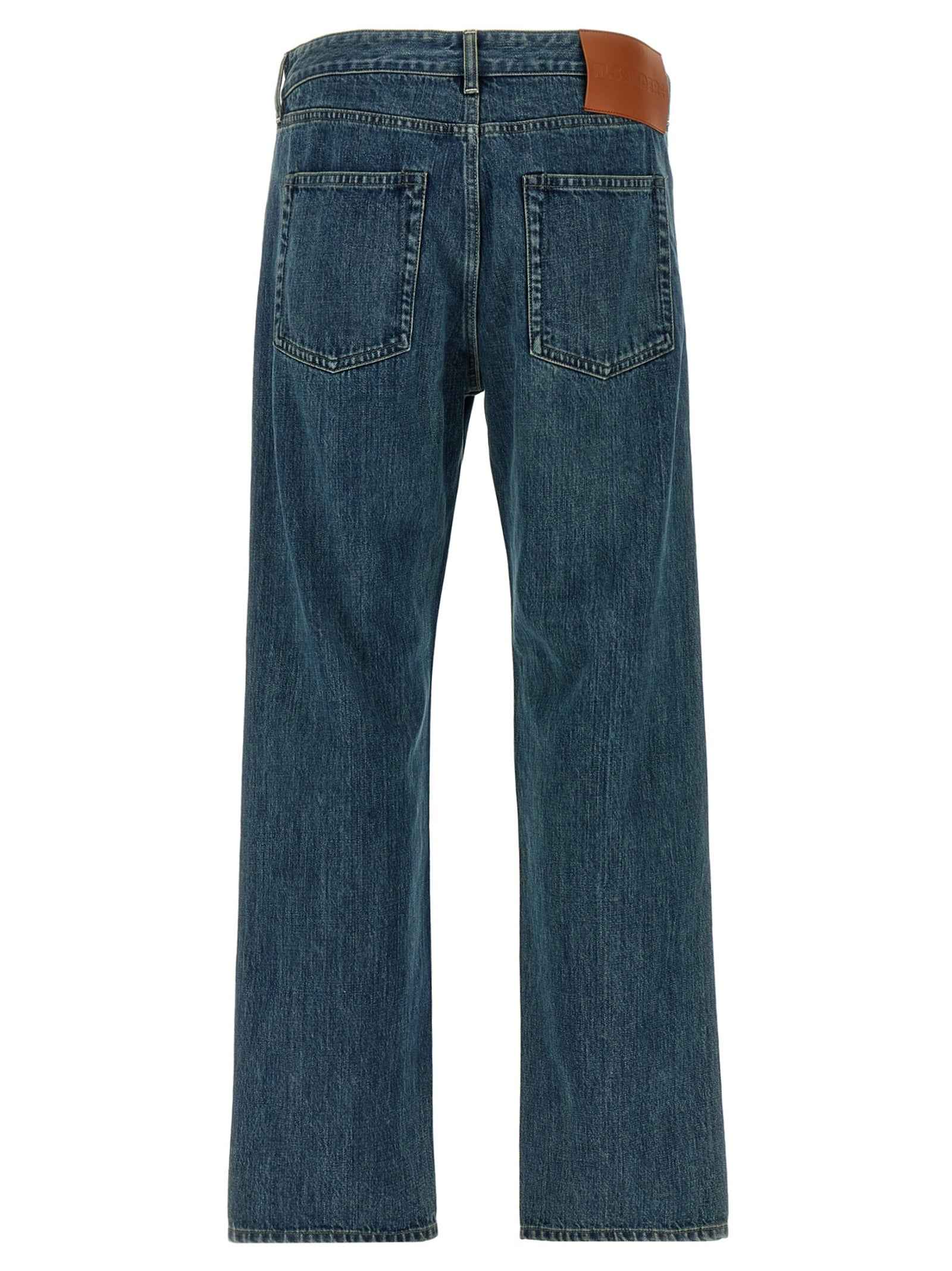 Jil Sander Blue Cotton Straight-Leg Jeans