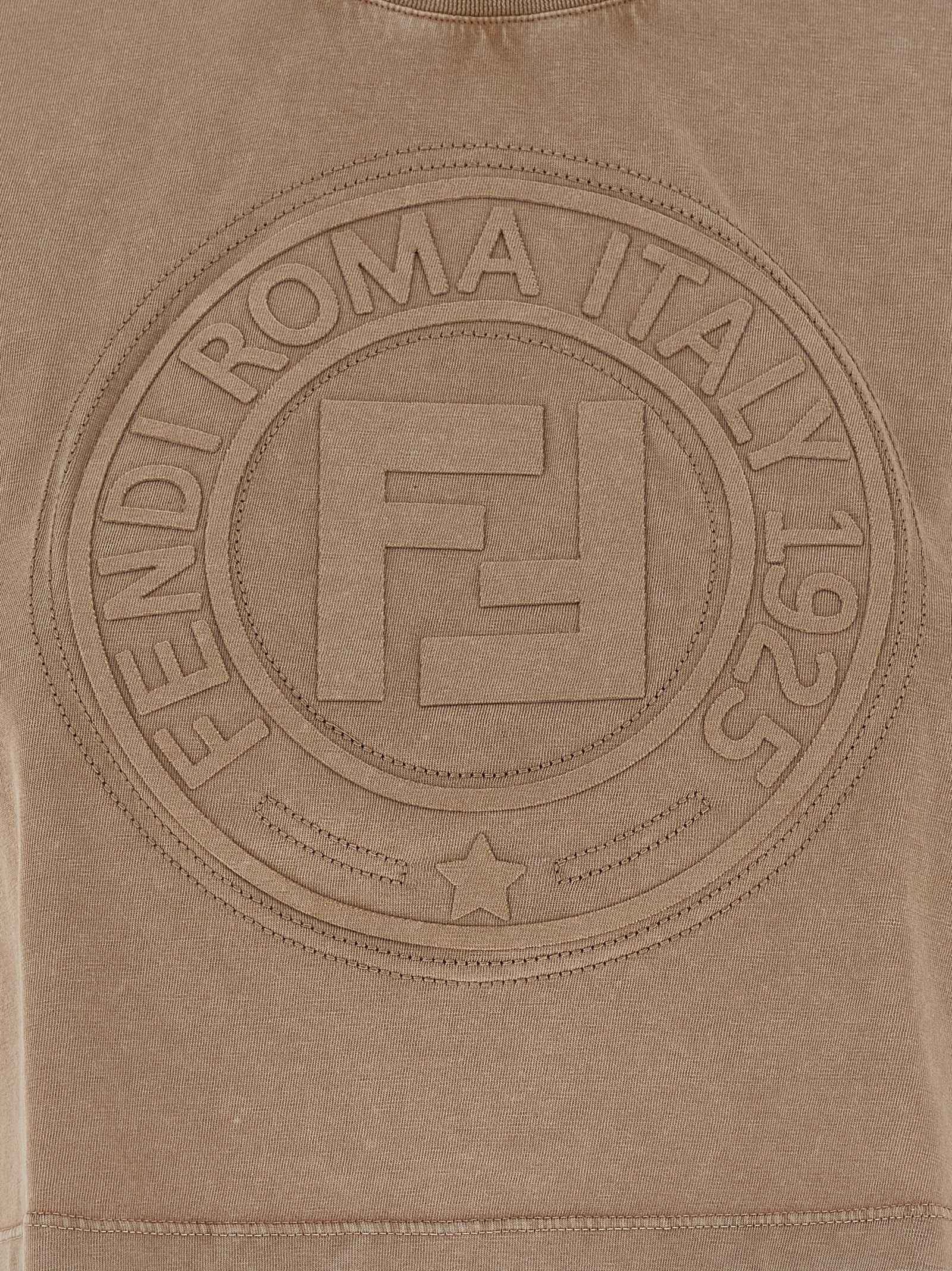 Fendi Brown Cotton T-Shirt