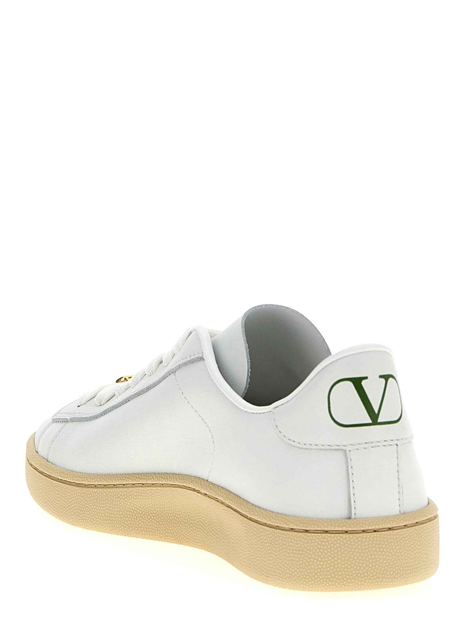 Valentino Garavani White Calfskin Low Top Sneakers