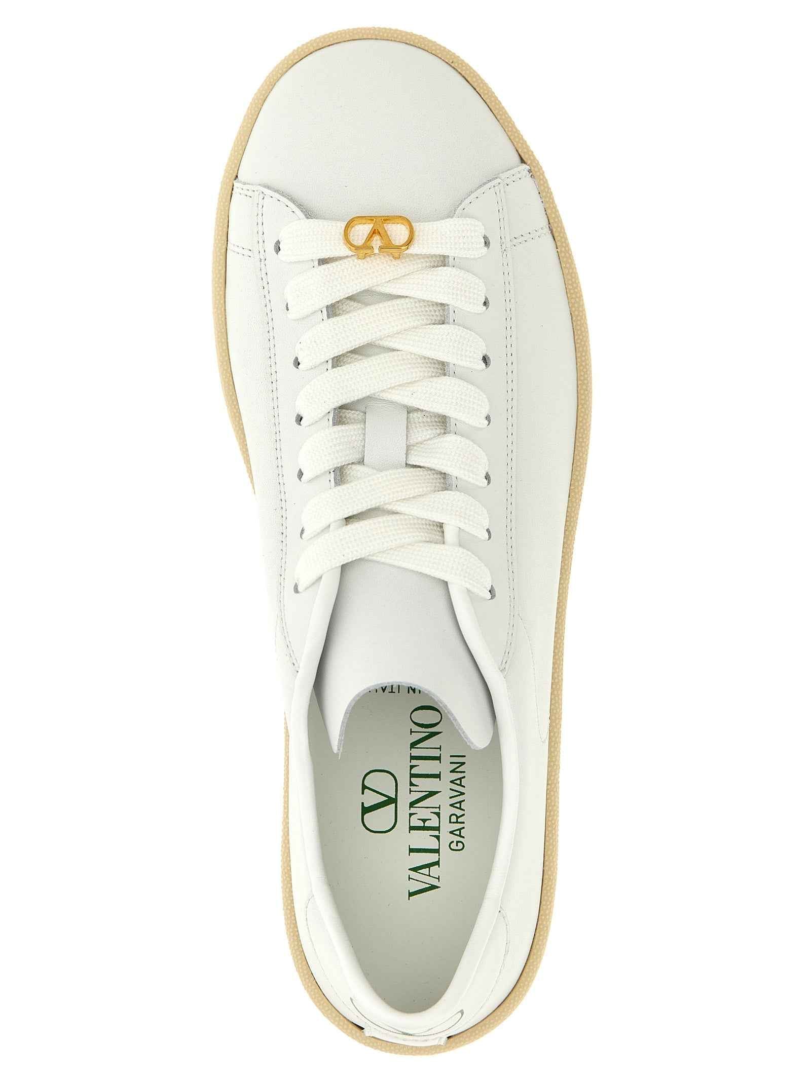 Valentino Garavani White Calfskin Low Top Sneakers