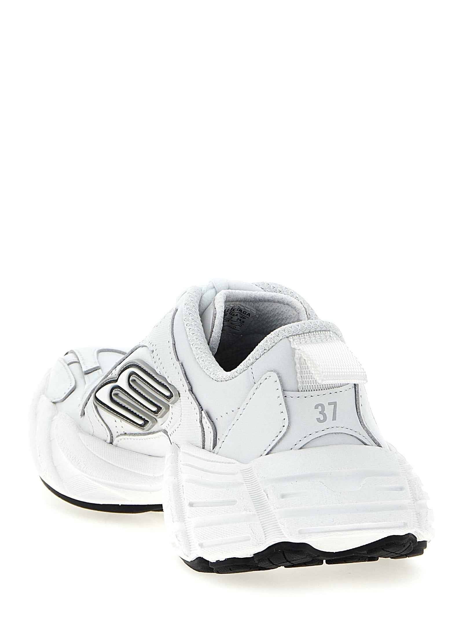 Balenciaga White Cowhide Athletic Sneakers