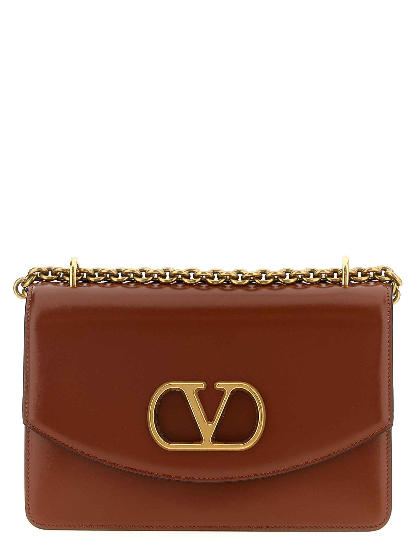 Valentino Garavani Brown Calfskin Shoulder Bag