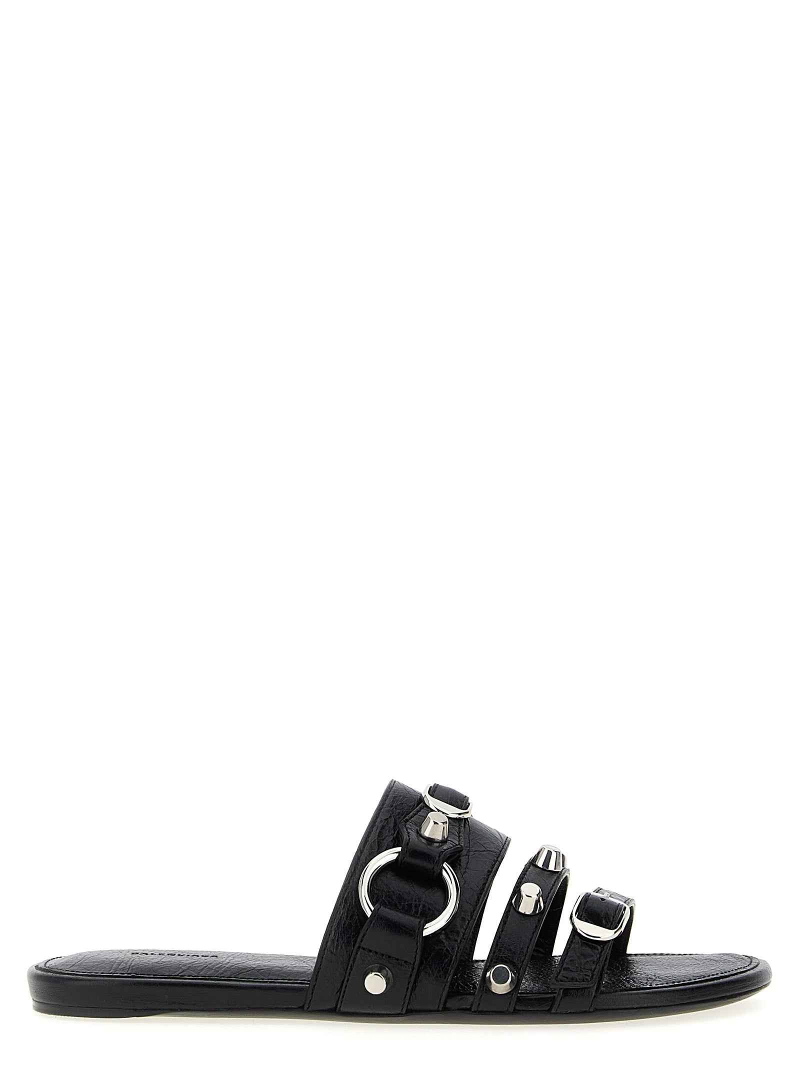Balenciaga Black Lamb Leather Slides
