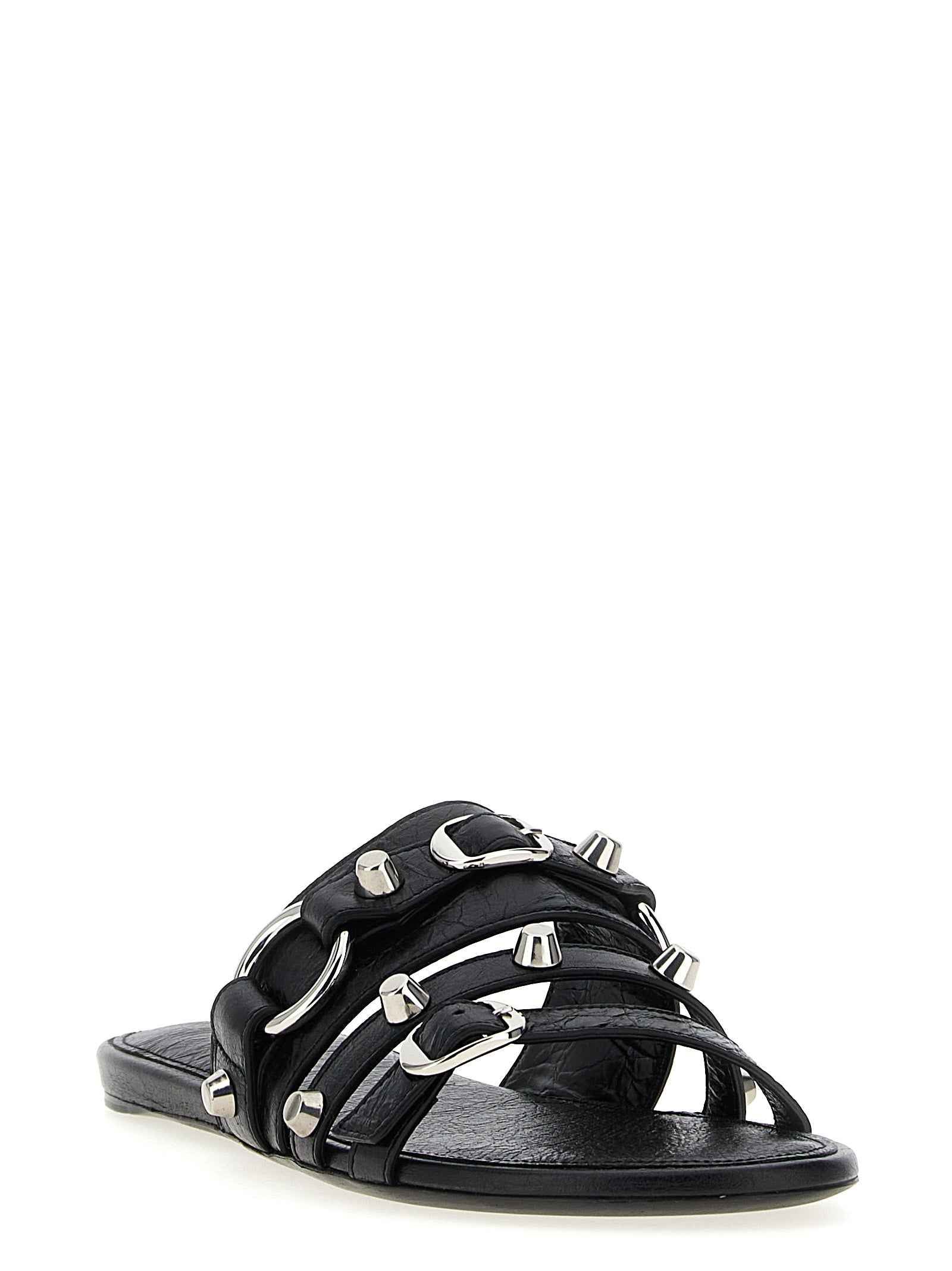 Balenciaga Black Lamb Leather Slides